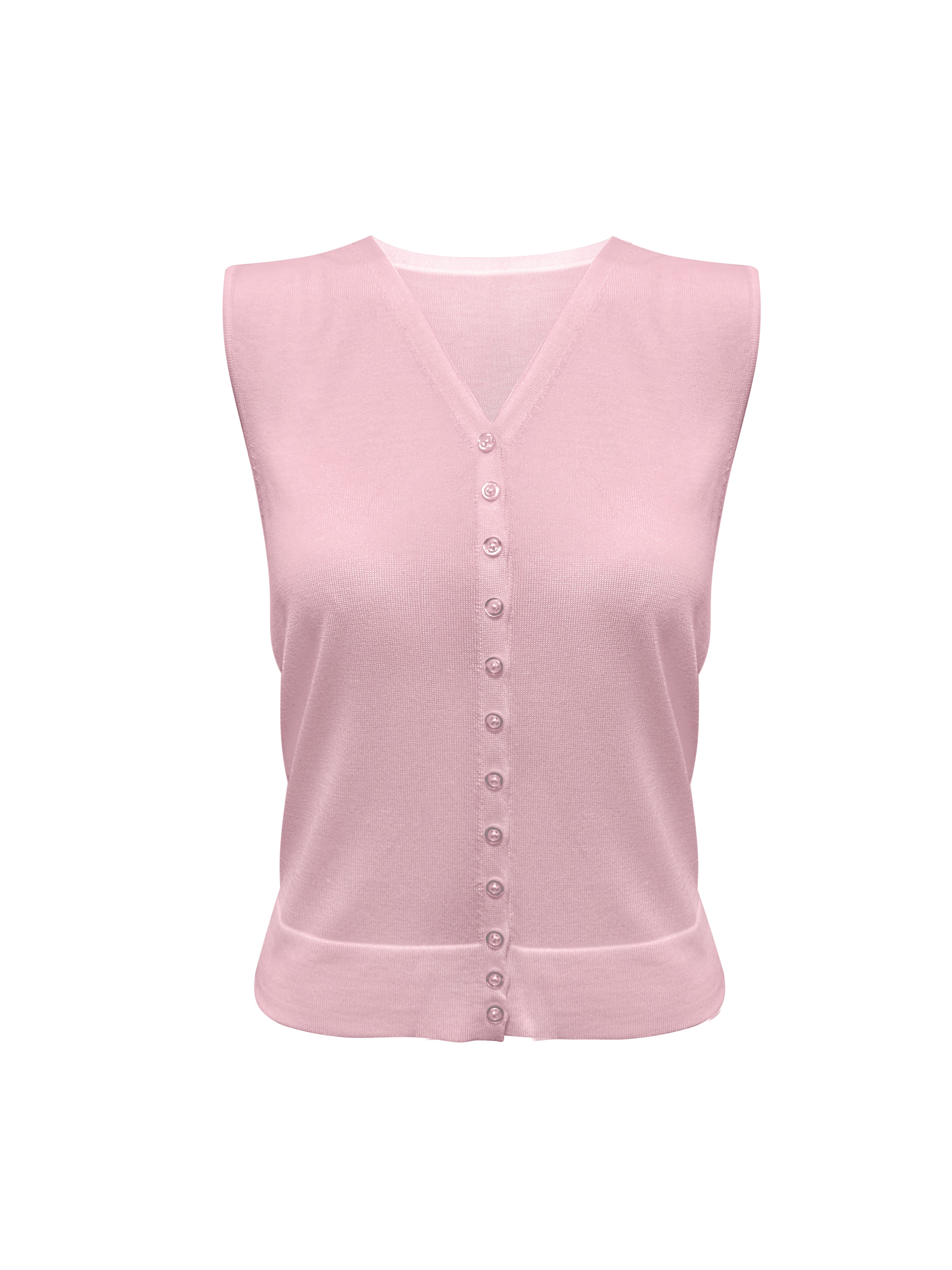 Silk-Touch Tencel Knit Vest