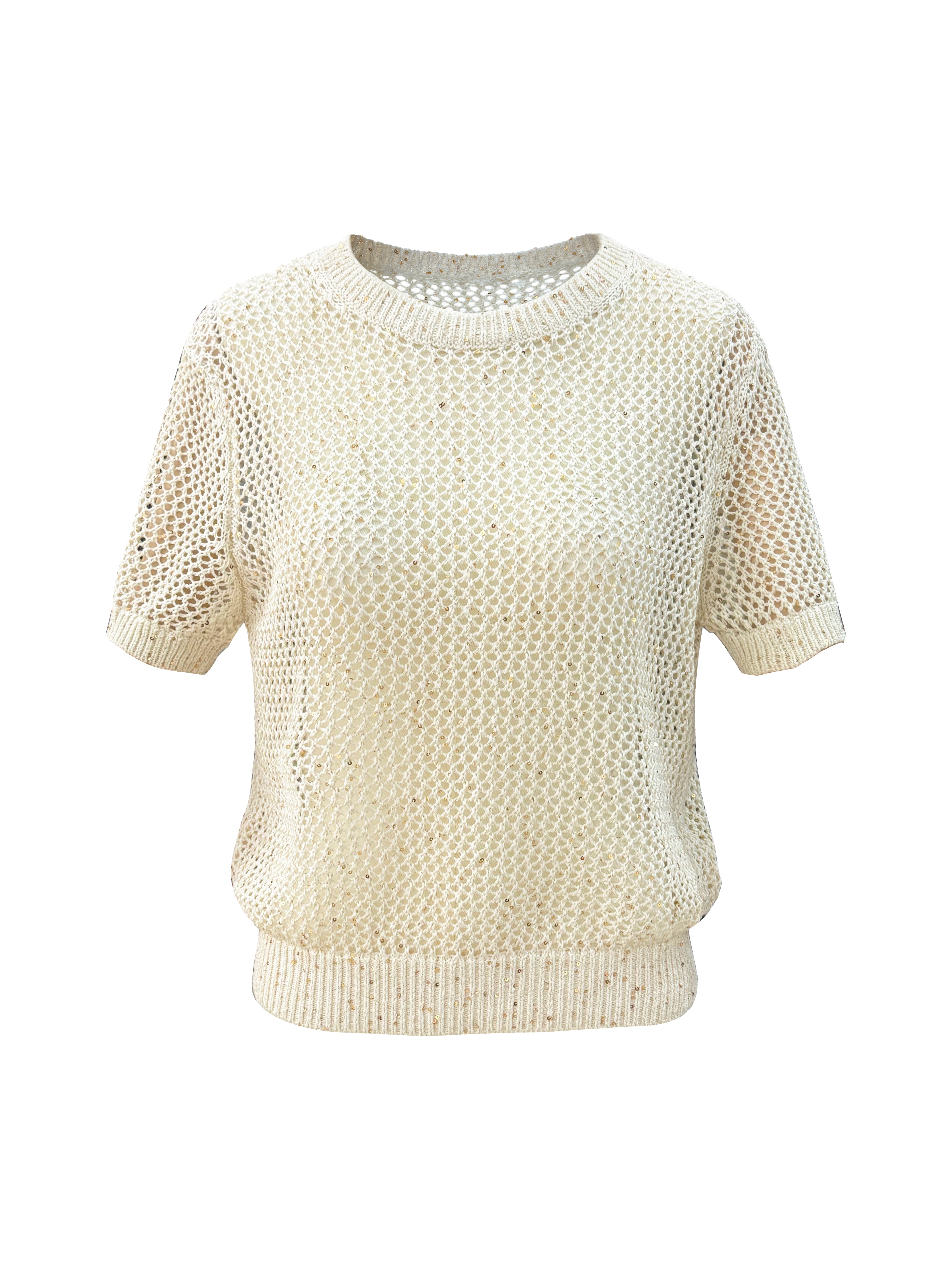 Open-Knit Silk Blend Sweater