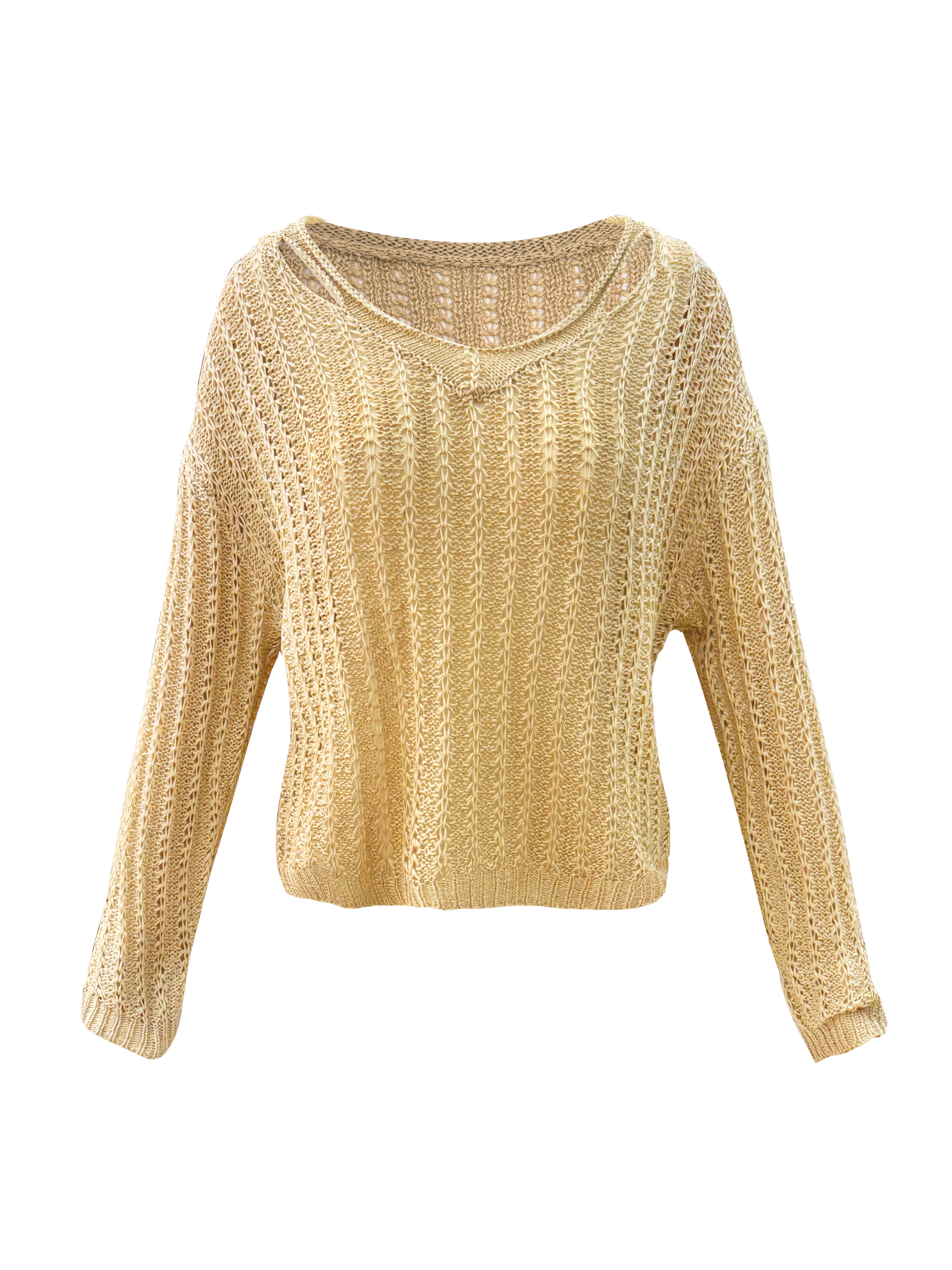 Pure Mercerized Cotton Open-Knit Sweater - Coming Soon