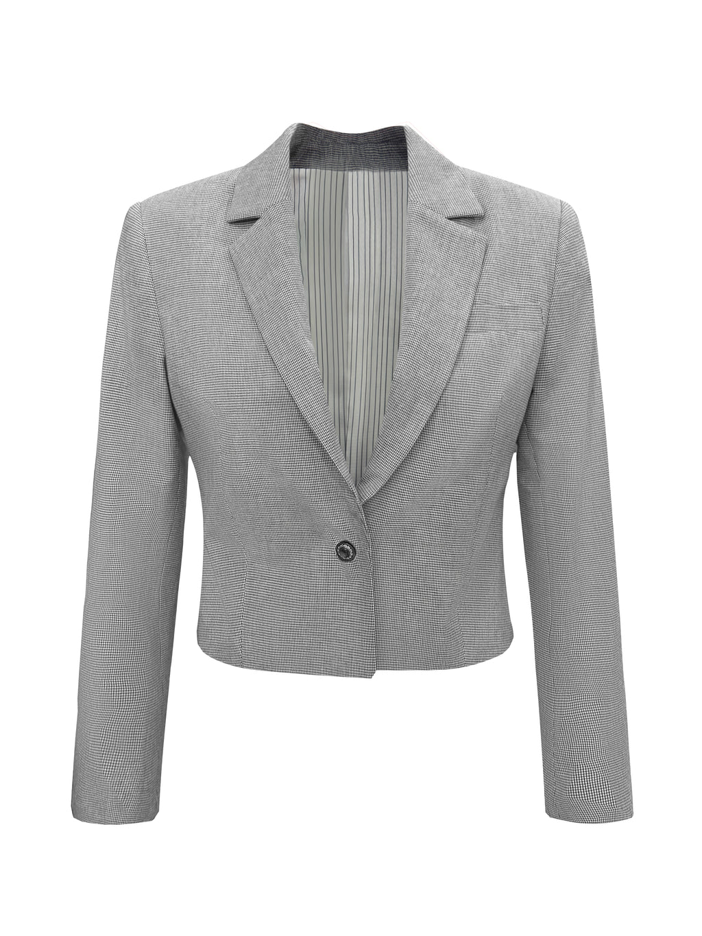 Cropped Cotton-Blend Tailored Blazer