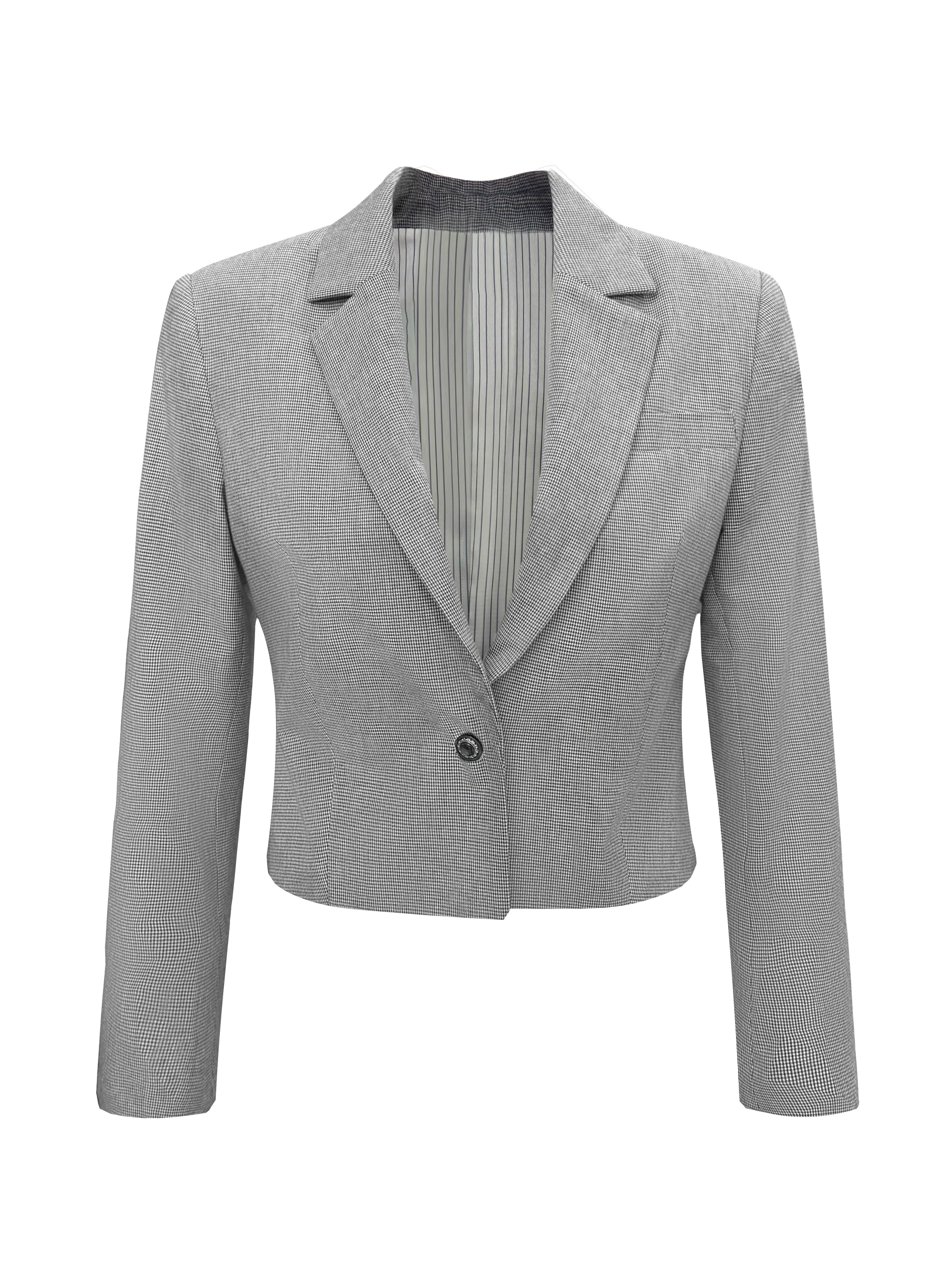 Cropped Cotton-Blend Tailored Blazer