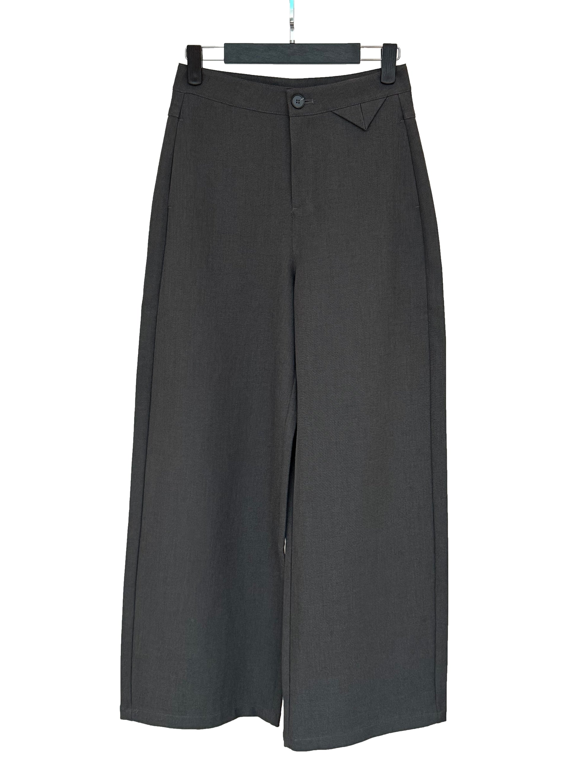 Ash Black Wide-Leg Pants