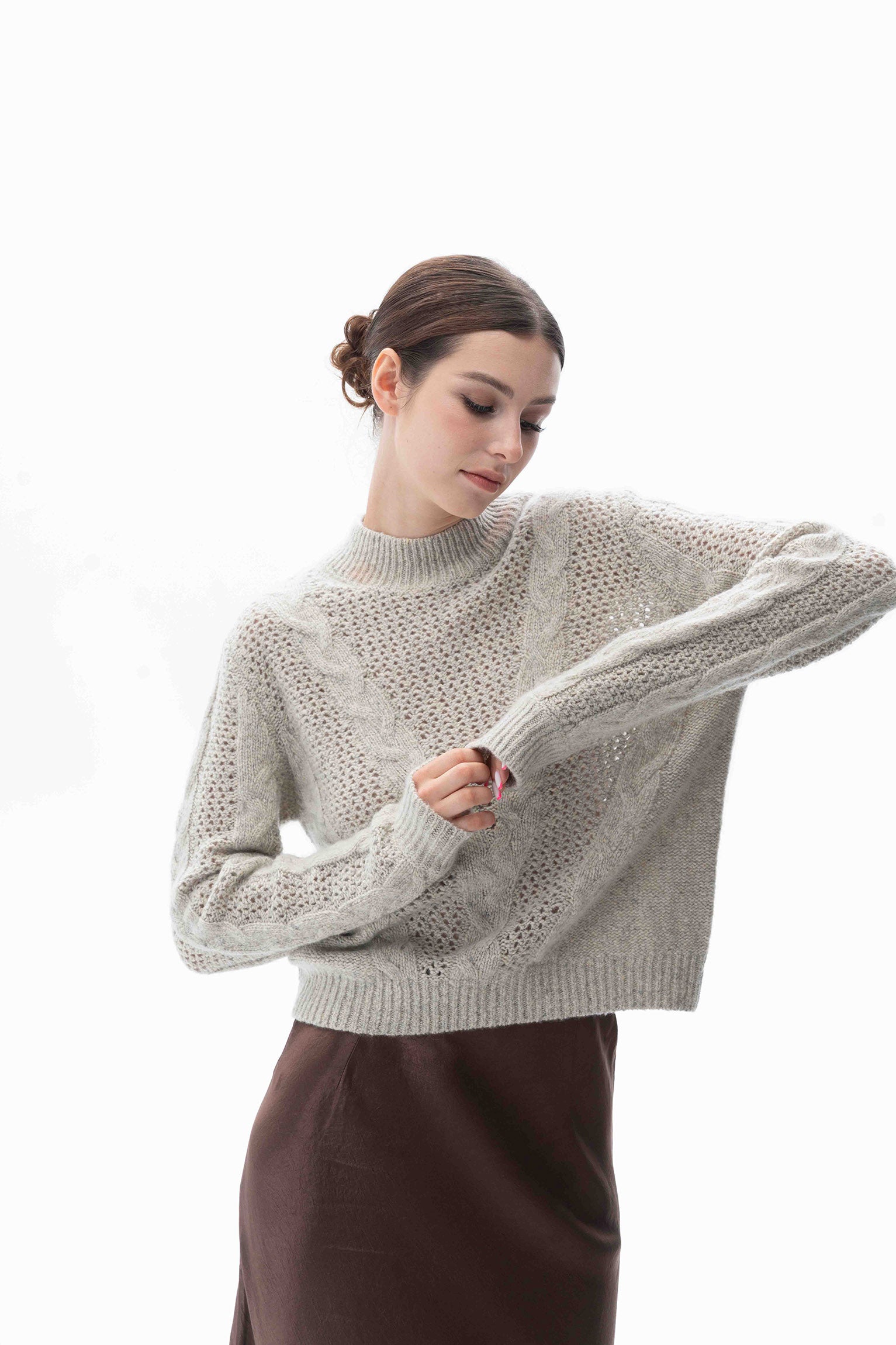 Pure Wool Cable-Knit Pullover