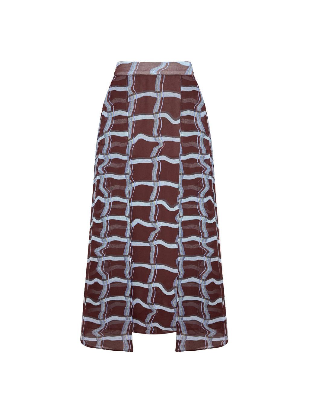 Printed Organza Midi Skirt
