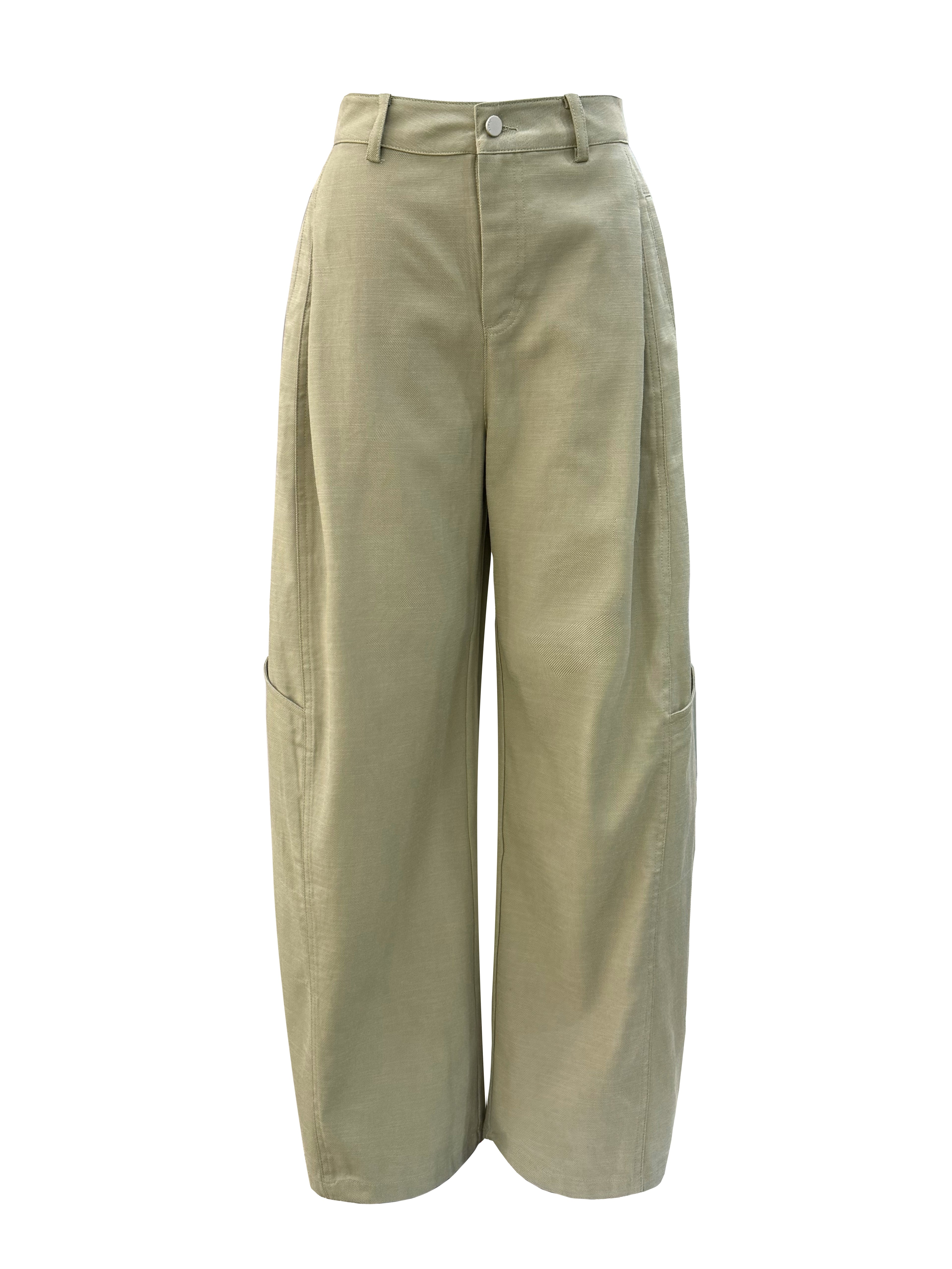 Utility Wide-Leg Lyocell Blend Trousers