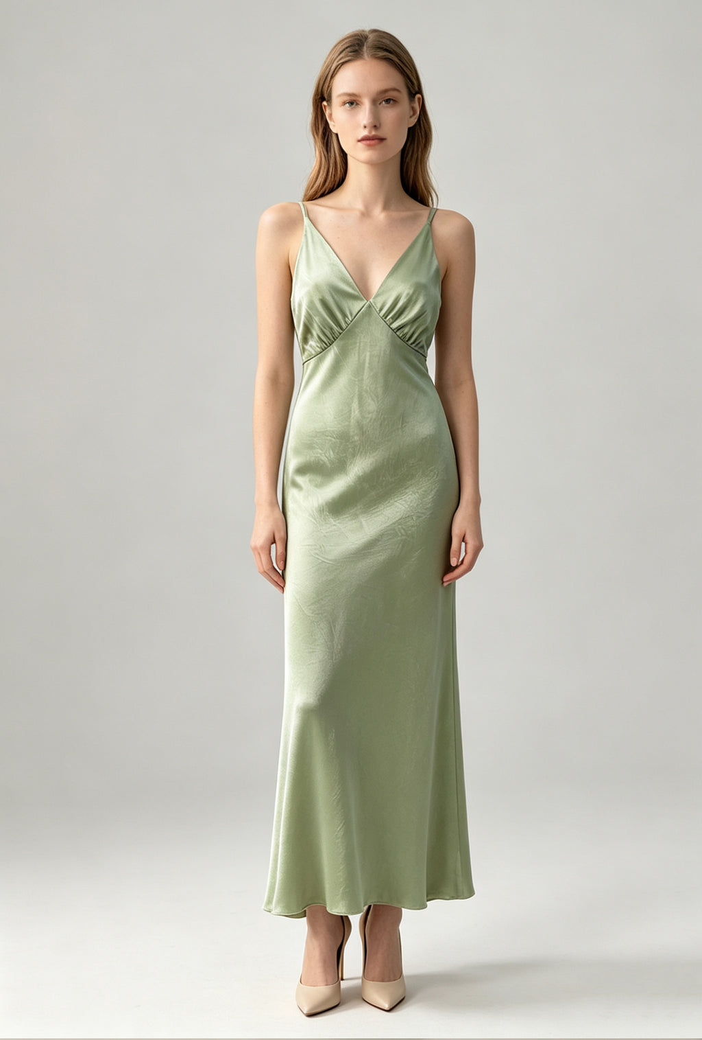 Satin Acetate Slip Maxi Dress