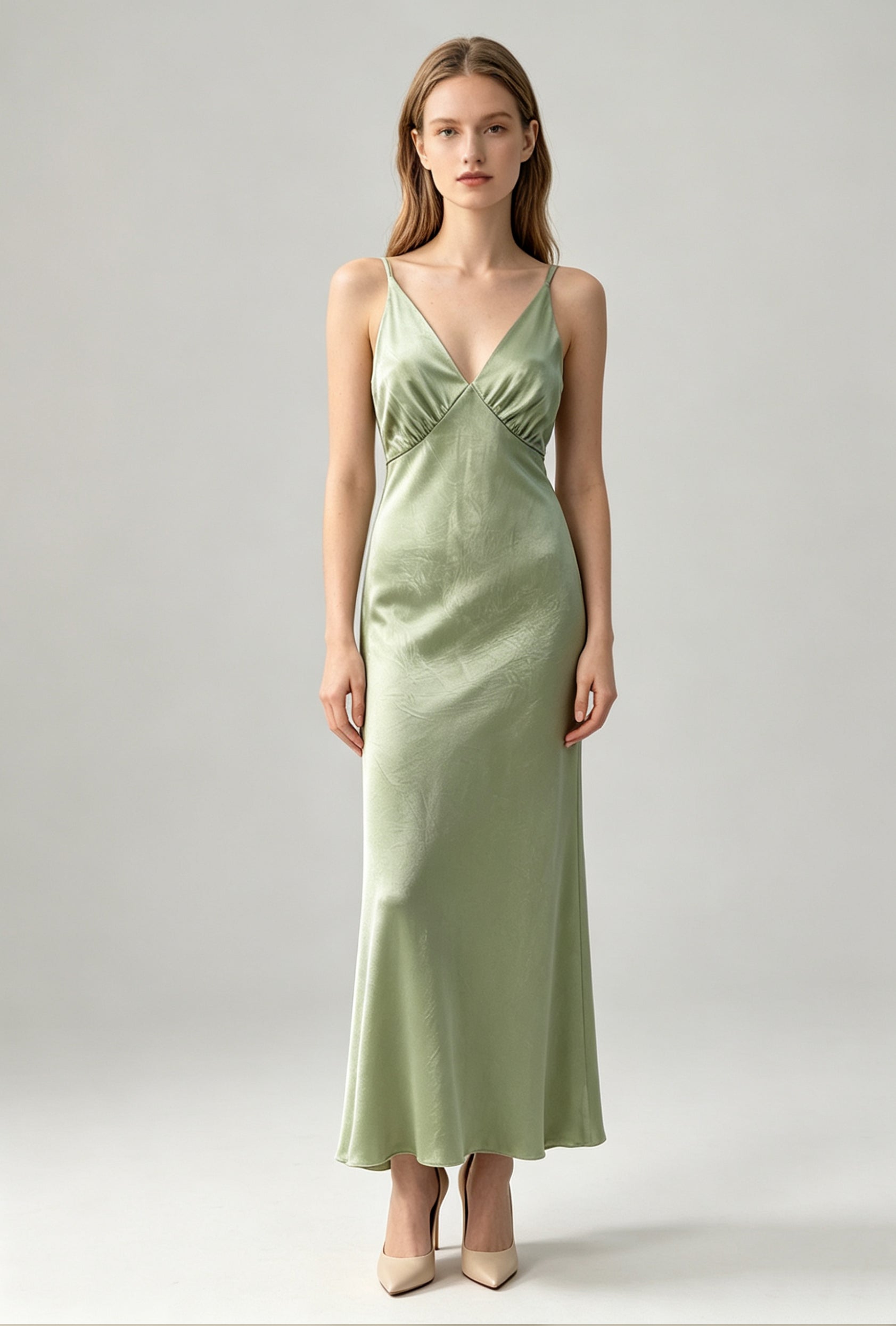 Satin Acetate Slip Maxi Dress