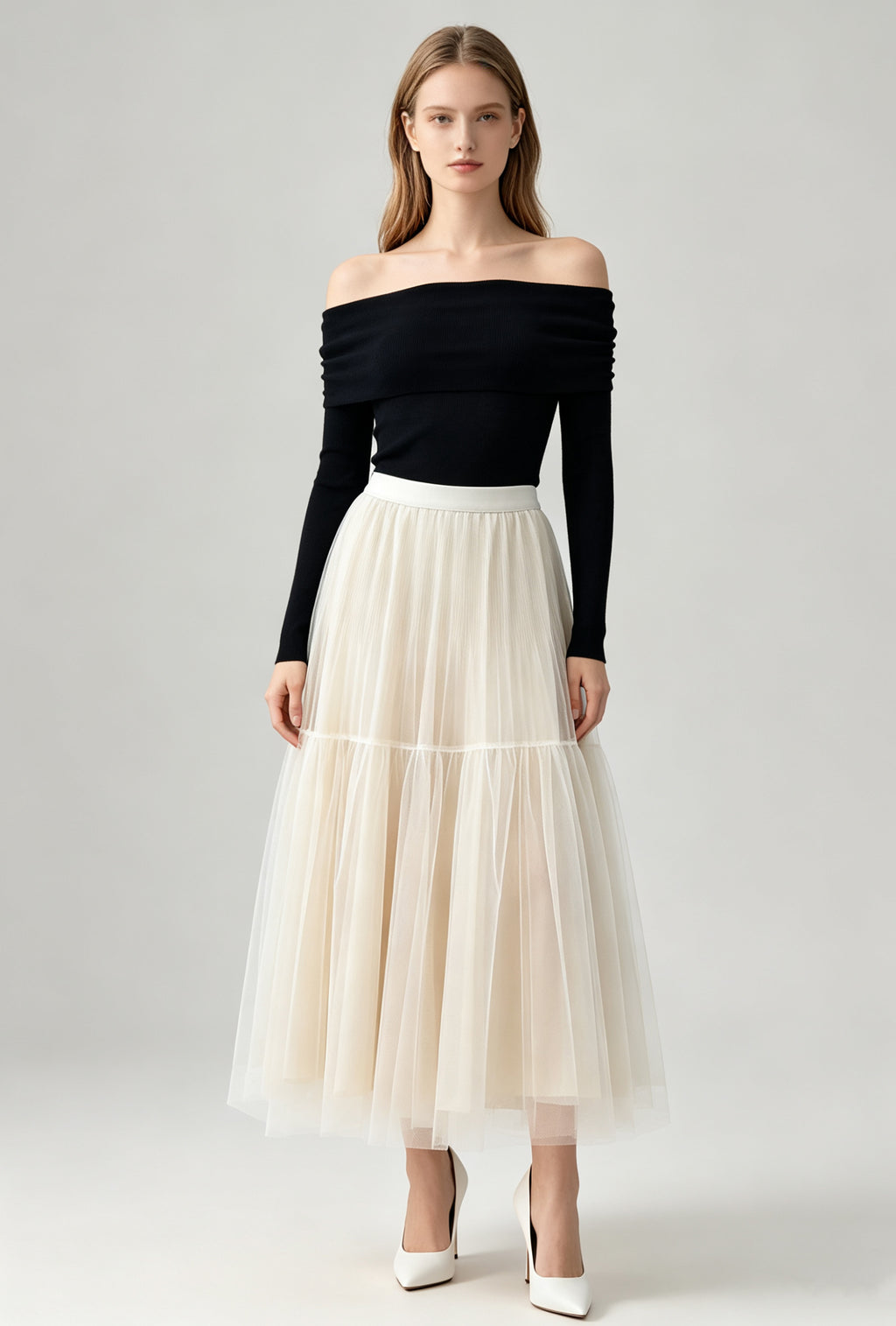 Tulle Layered Maxi Skirt