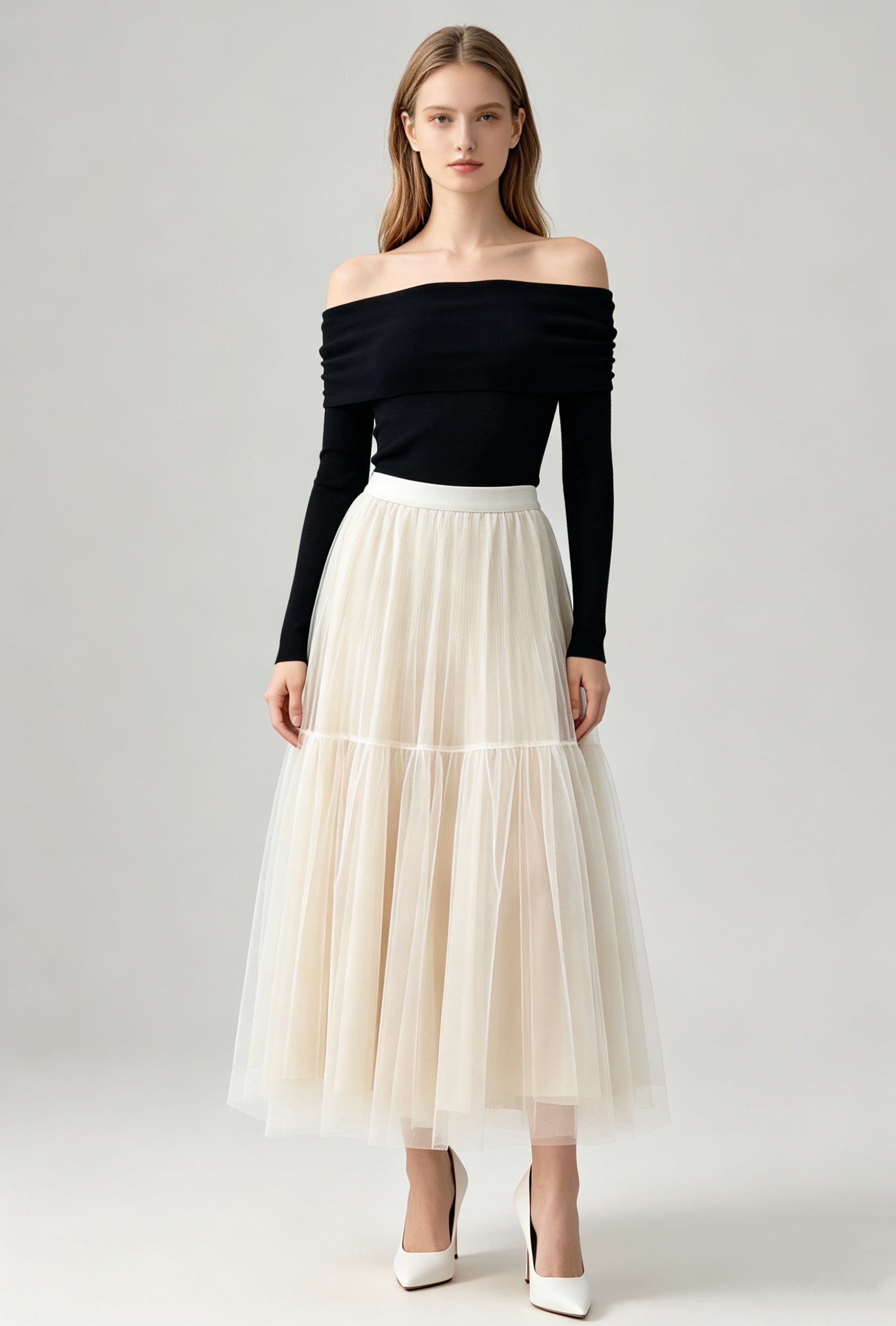 Tulle Layered Maxi Skirt