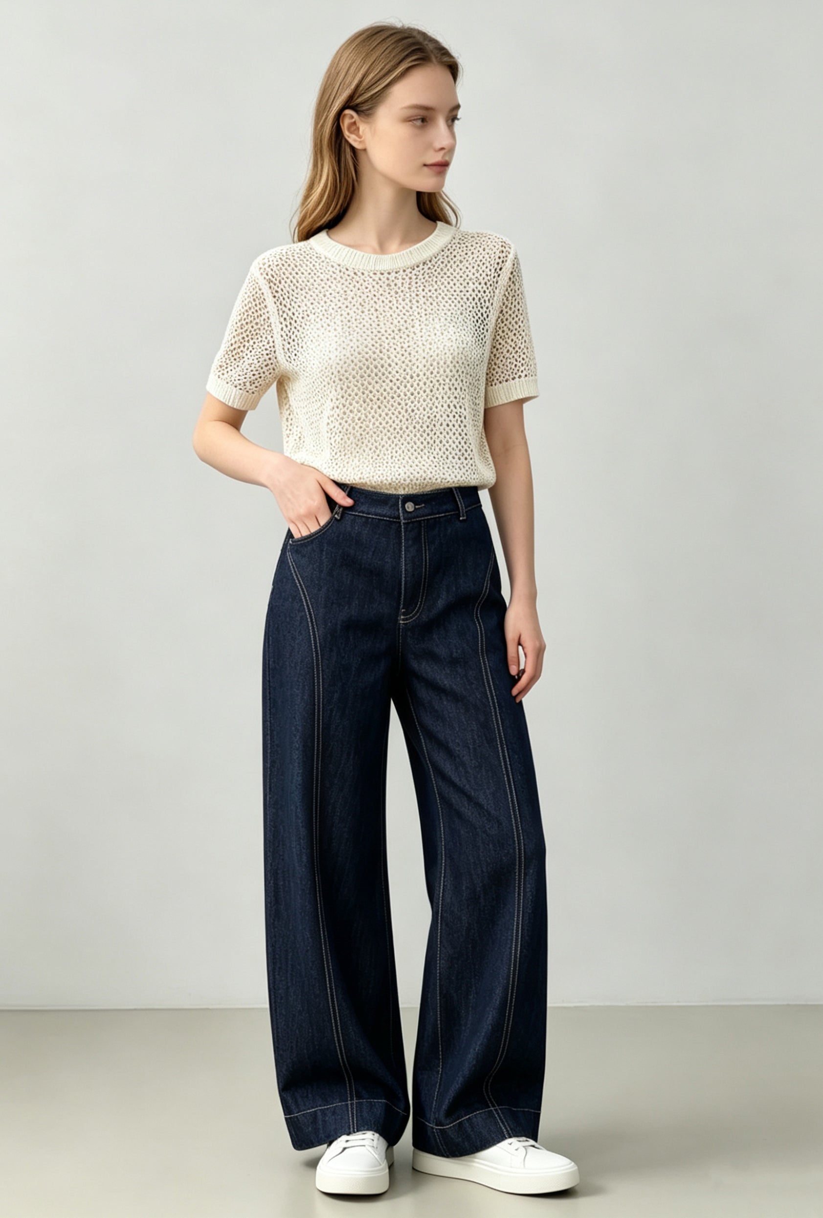 Open-Knit Silk Blend Sweater