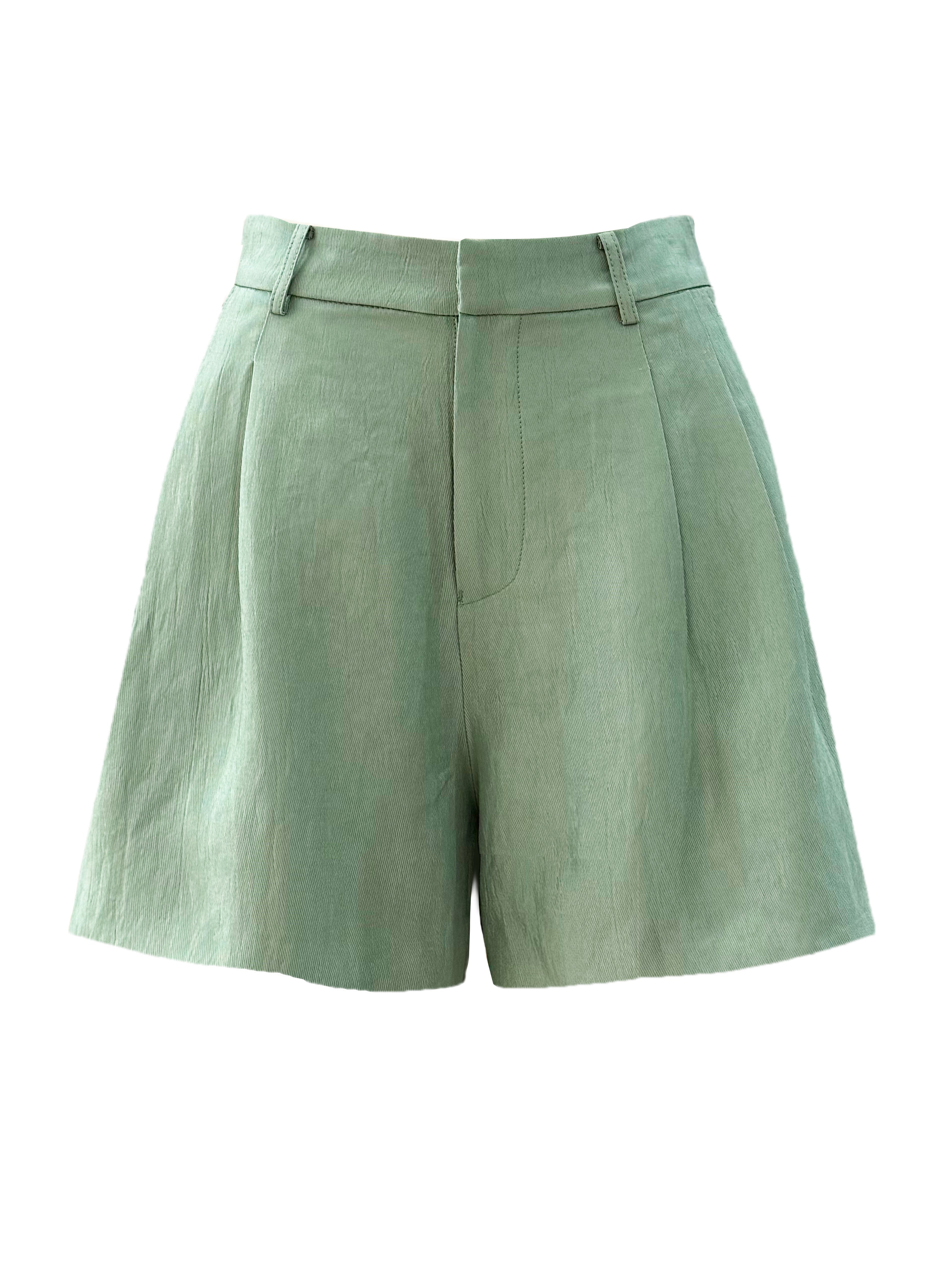 Pleated Wide-Leg Acetate Shorts