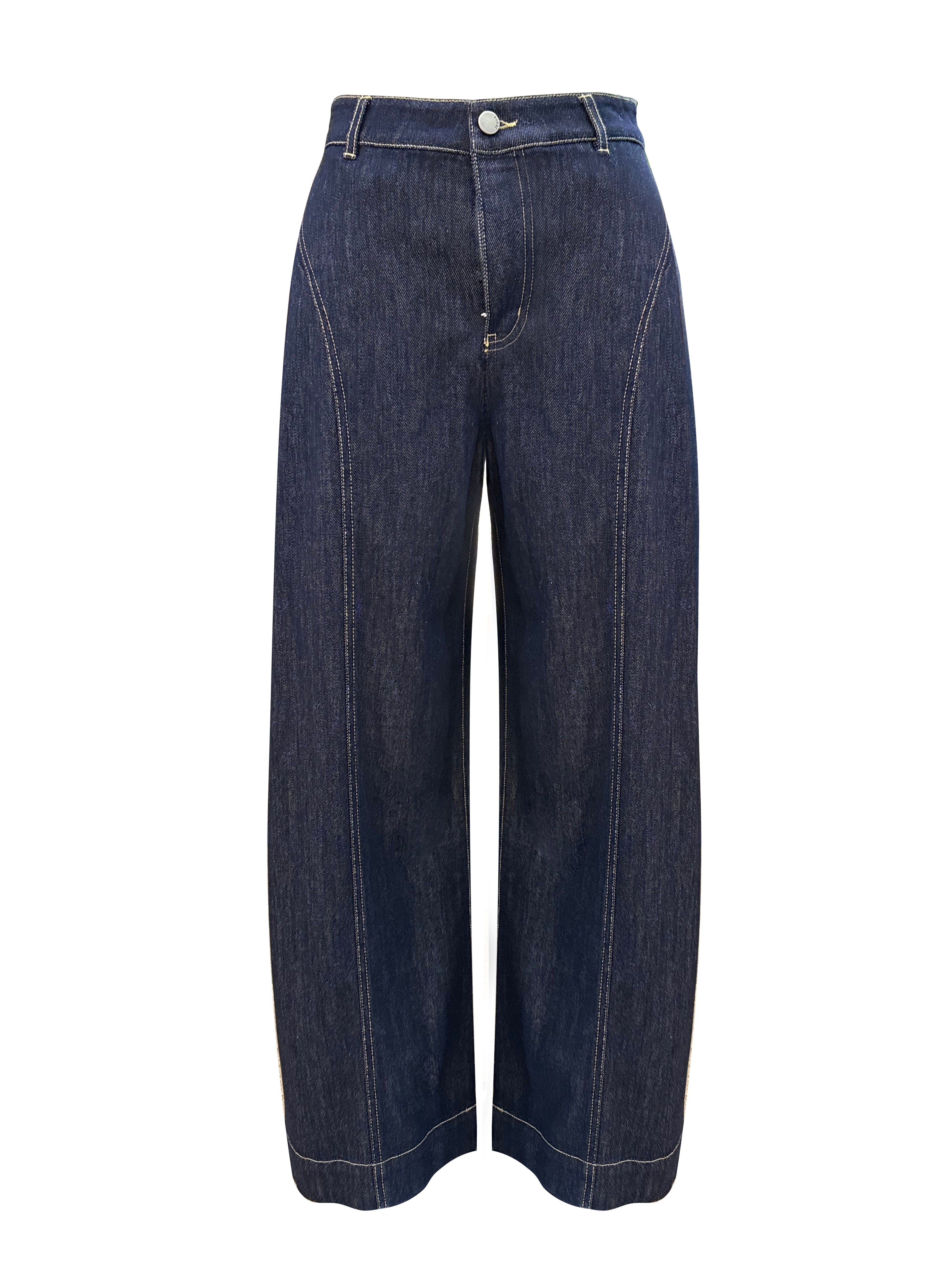 Wide-Leg Lyocell Blend Denim Jeans