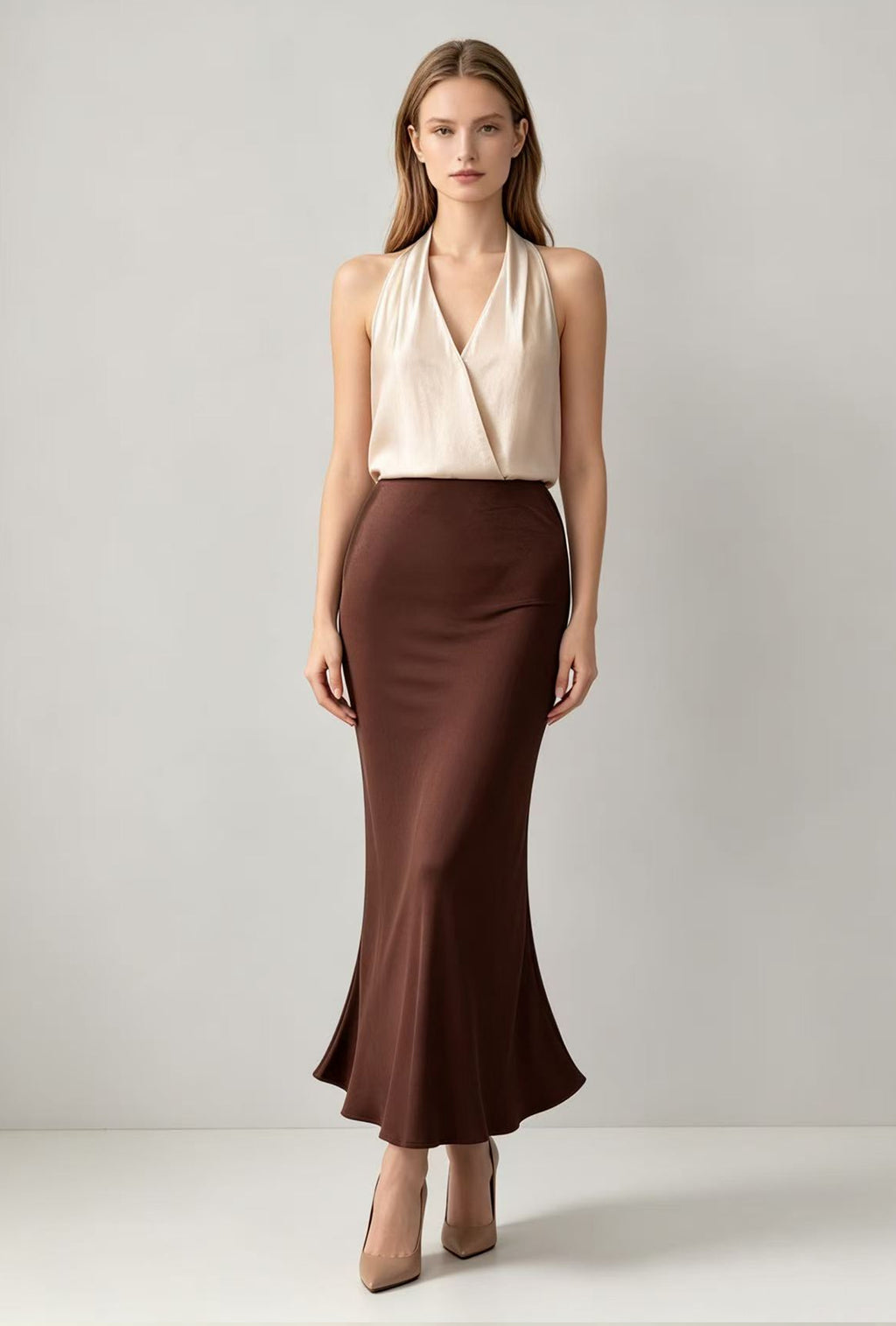 Satin Halter Wrap Top - Coming Soon