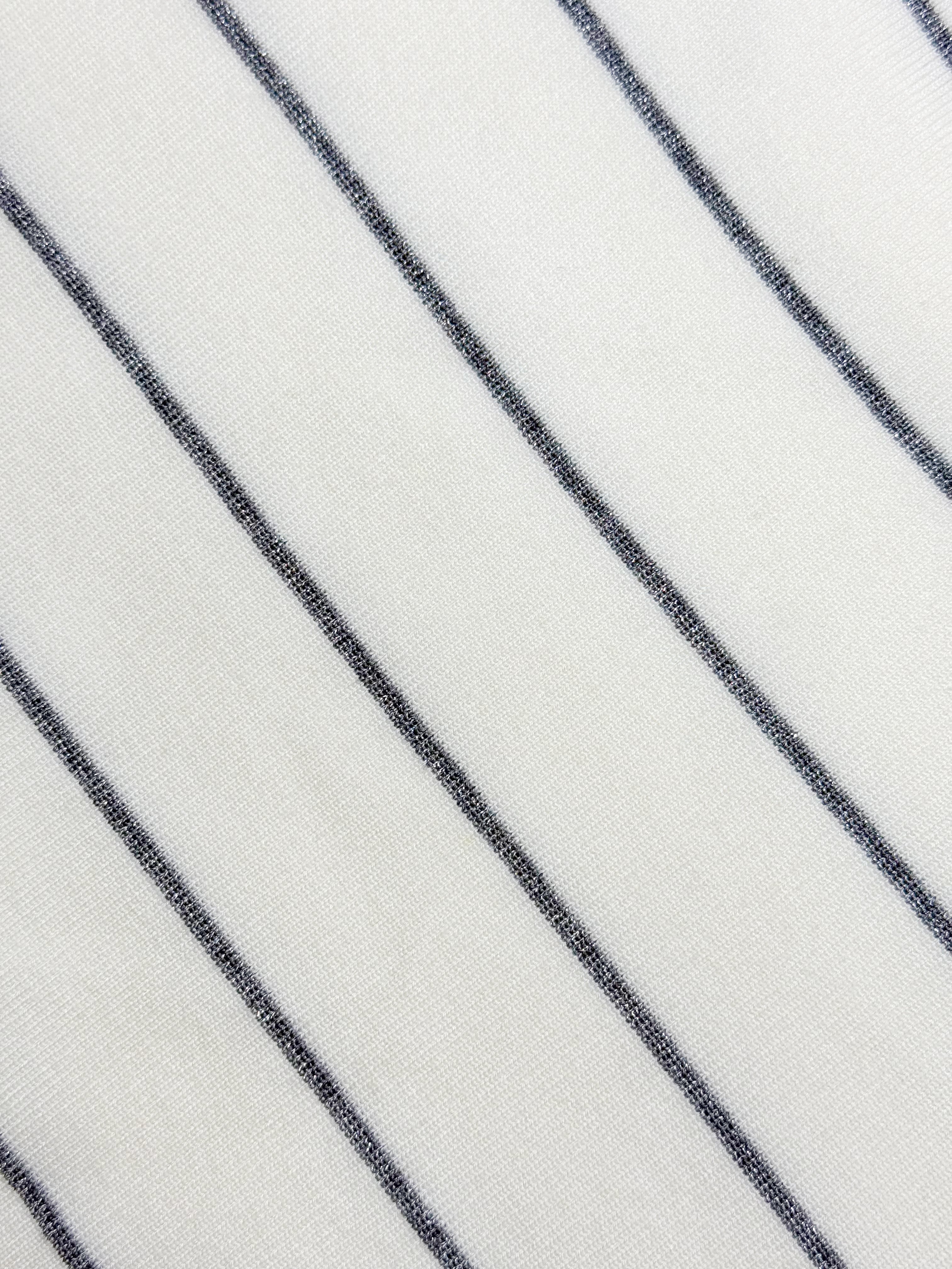 Tencel-Wool Striped Knit Top
