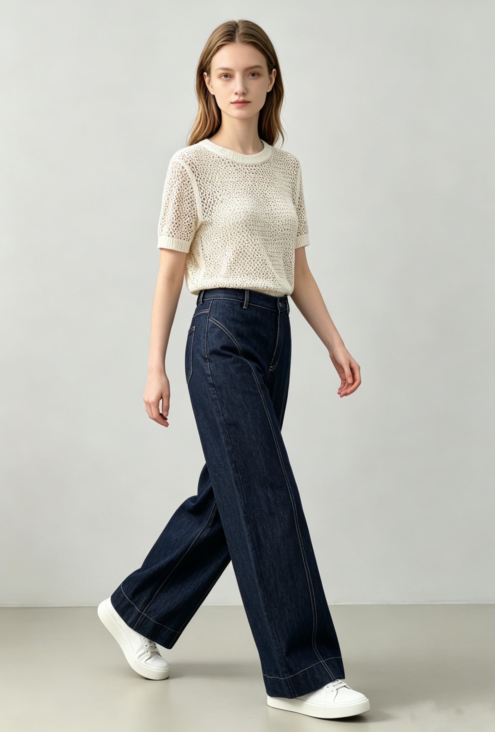 Open-Knit Silk Blend Sweater