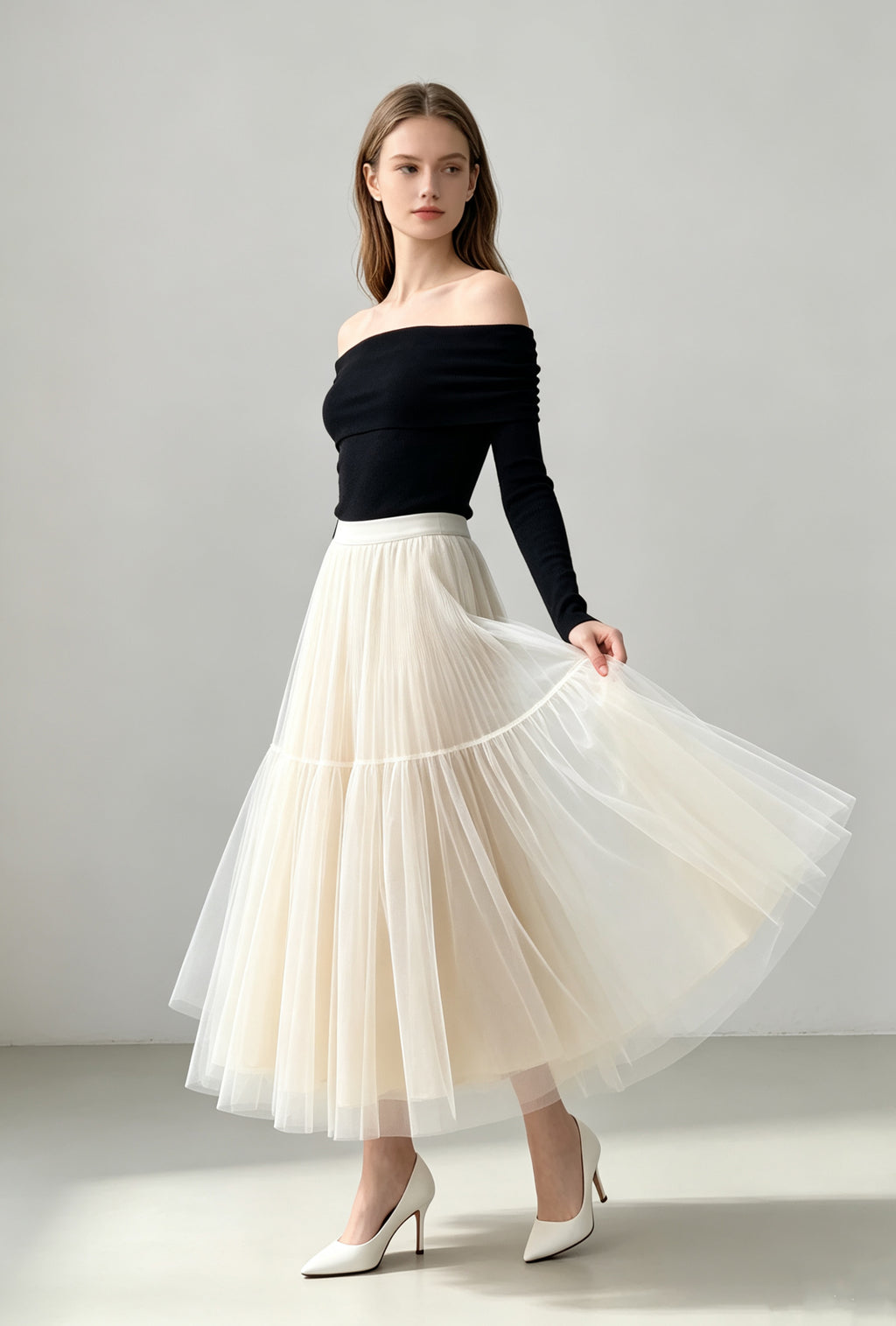 Tulle Layered Maxi Skirt