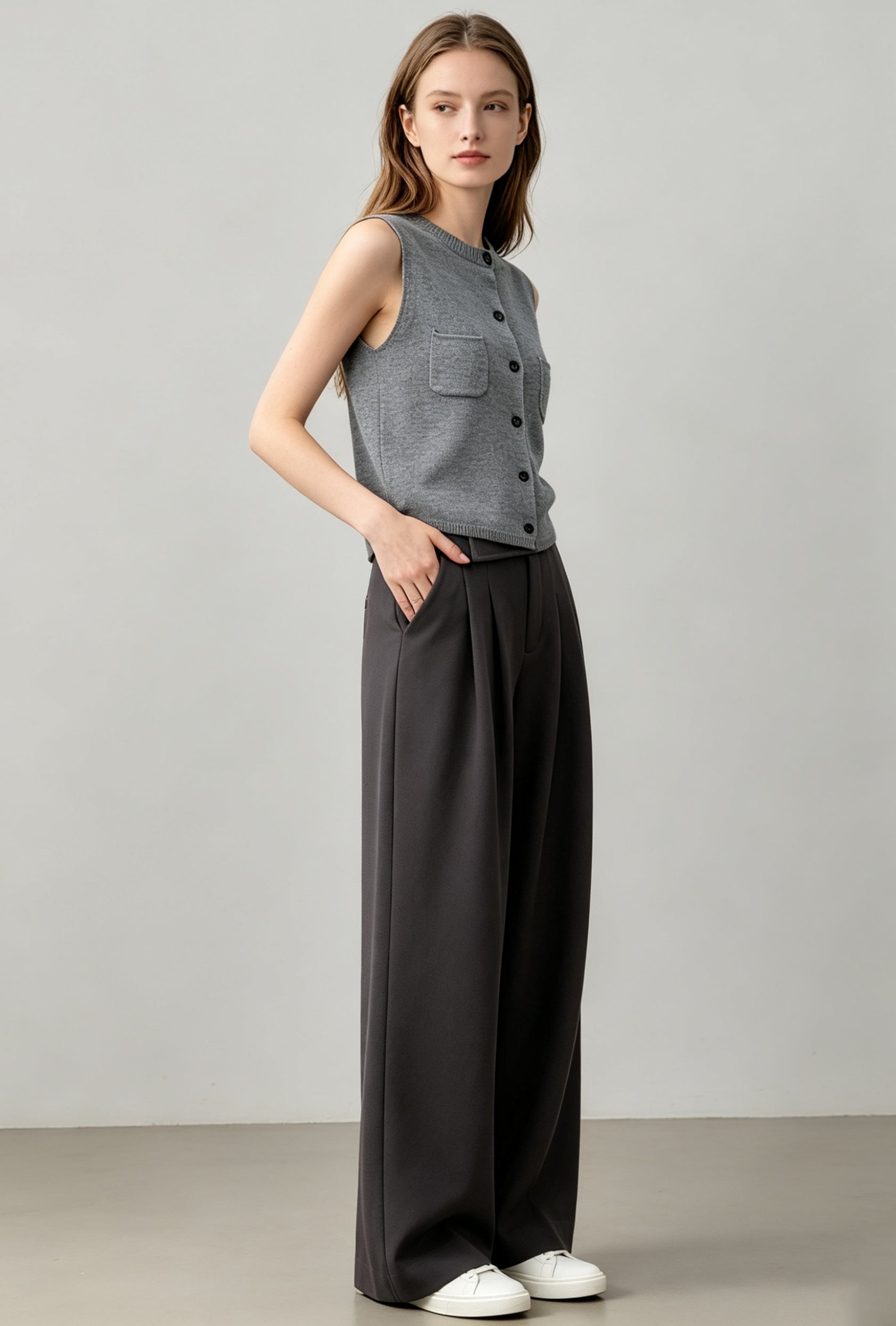 Tailored Wide-Leg Trousers