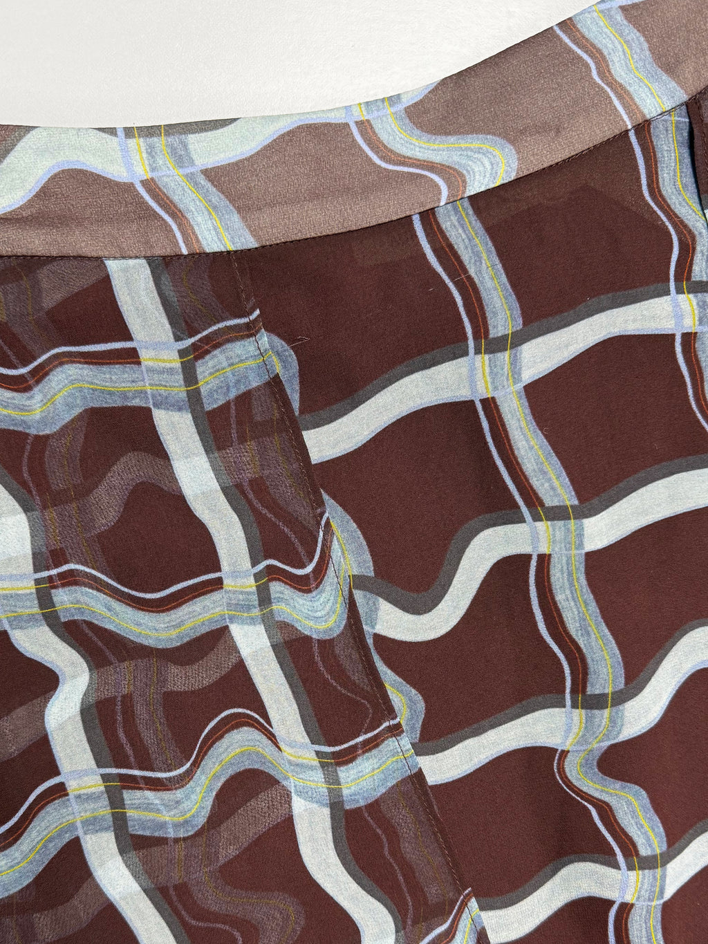 Printed Organza Midi Skirt