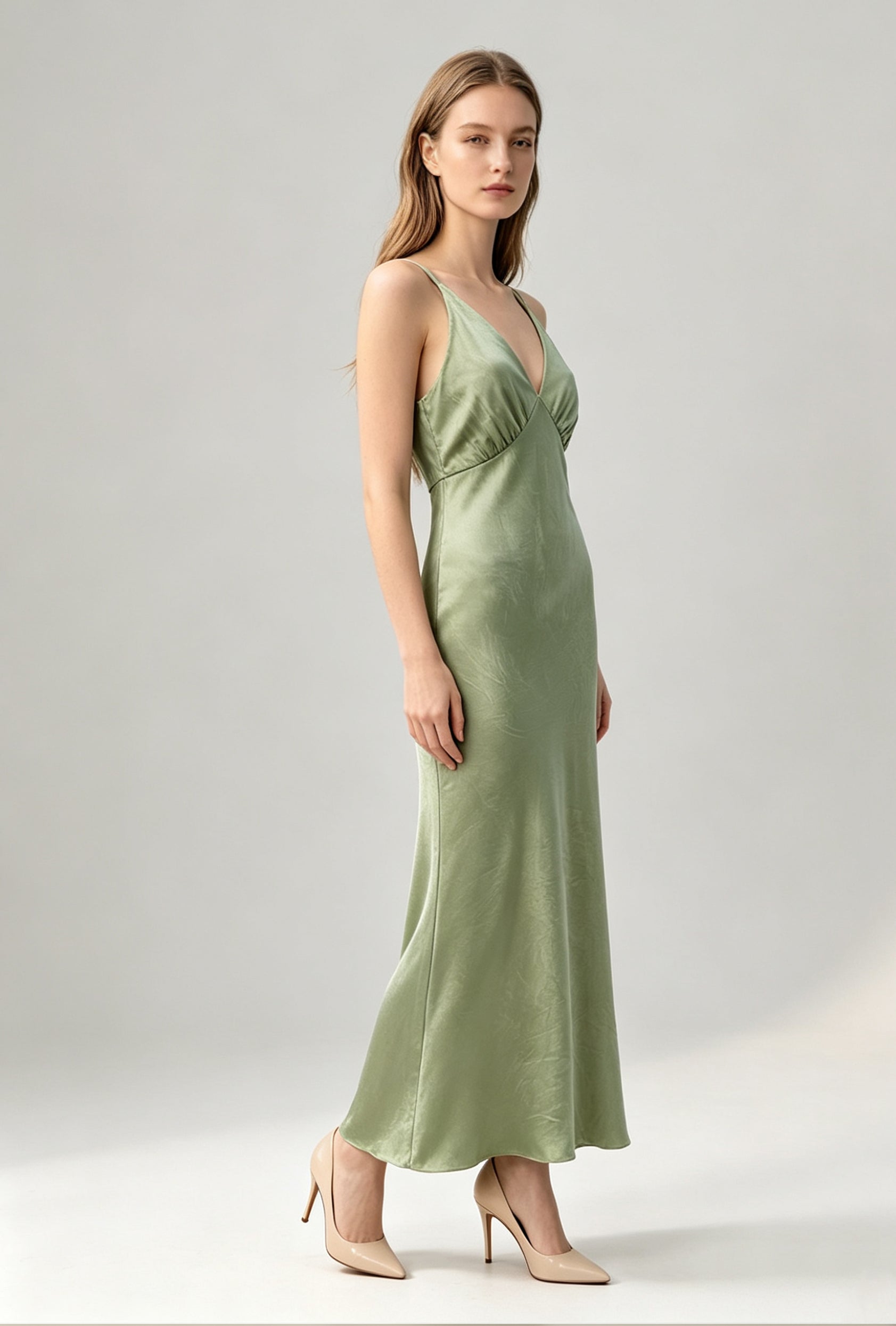 Satin Acetate Slip Maxi Dress