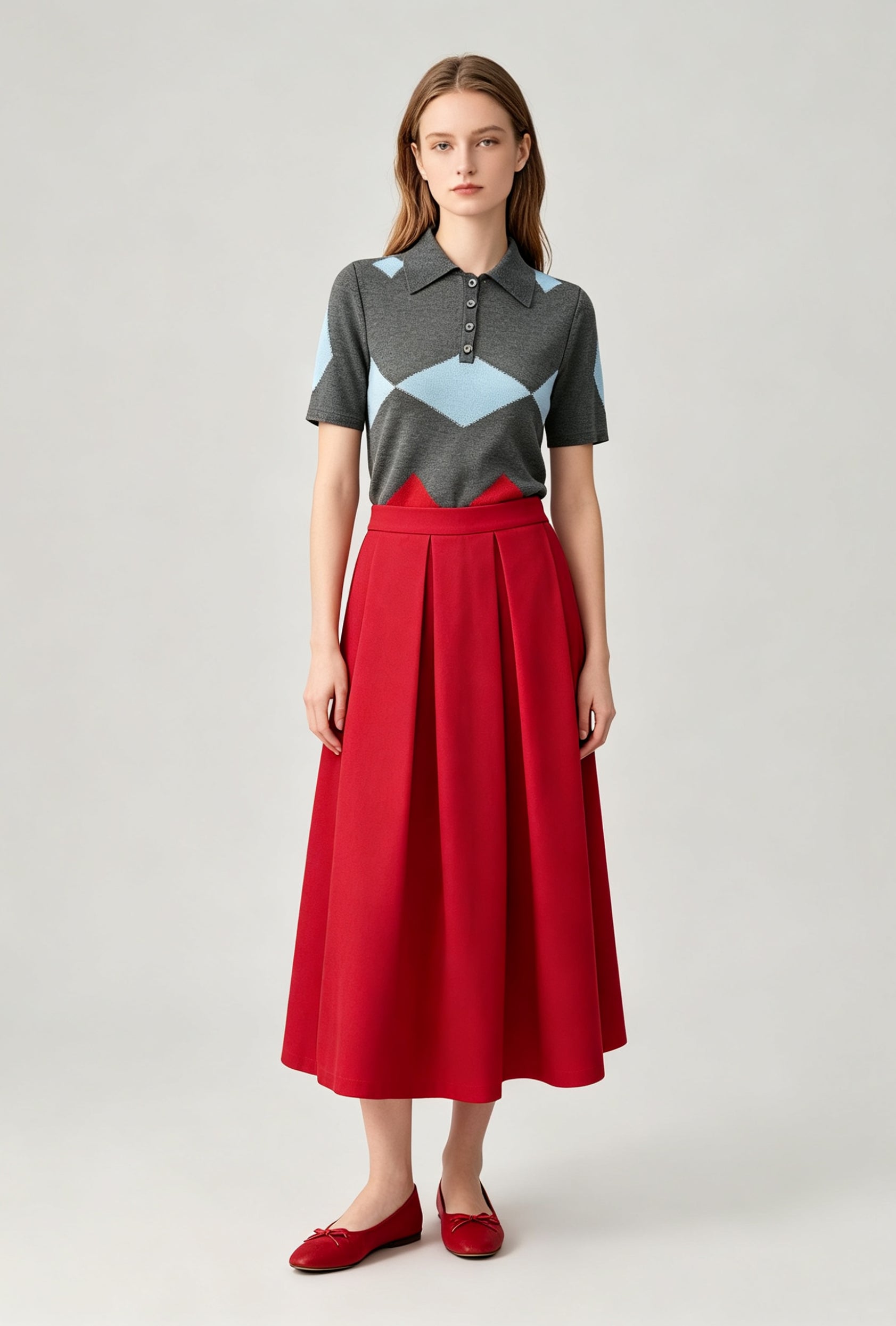 Pleated Midi Skirt
