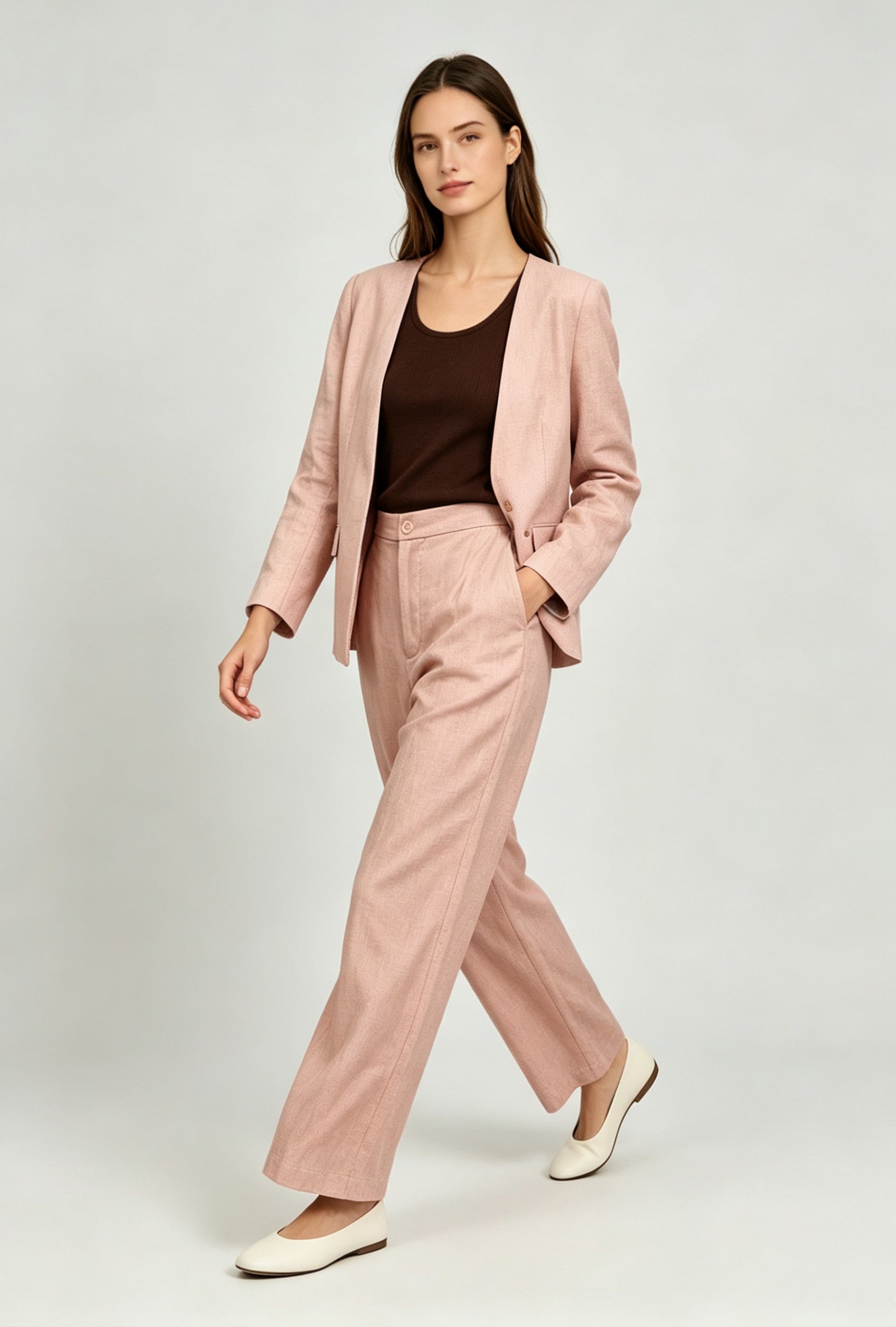 Pure Linen Collarless Blazer - Coming Soon