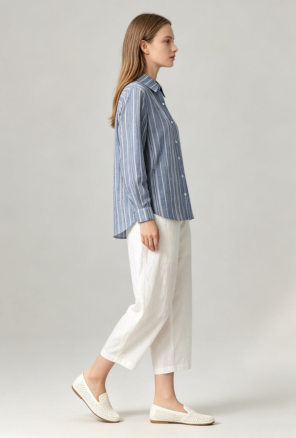 Pure Linen Barrel-Leg Trousers - Coming Soon