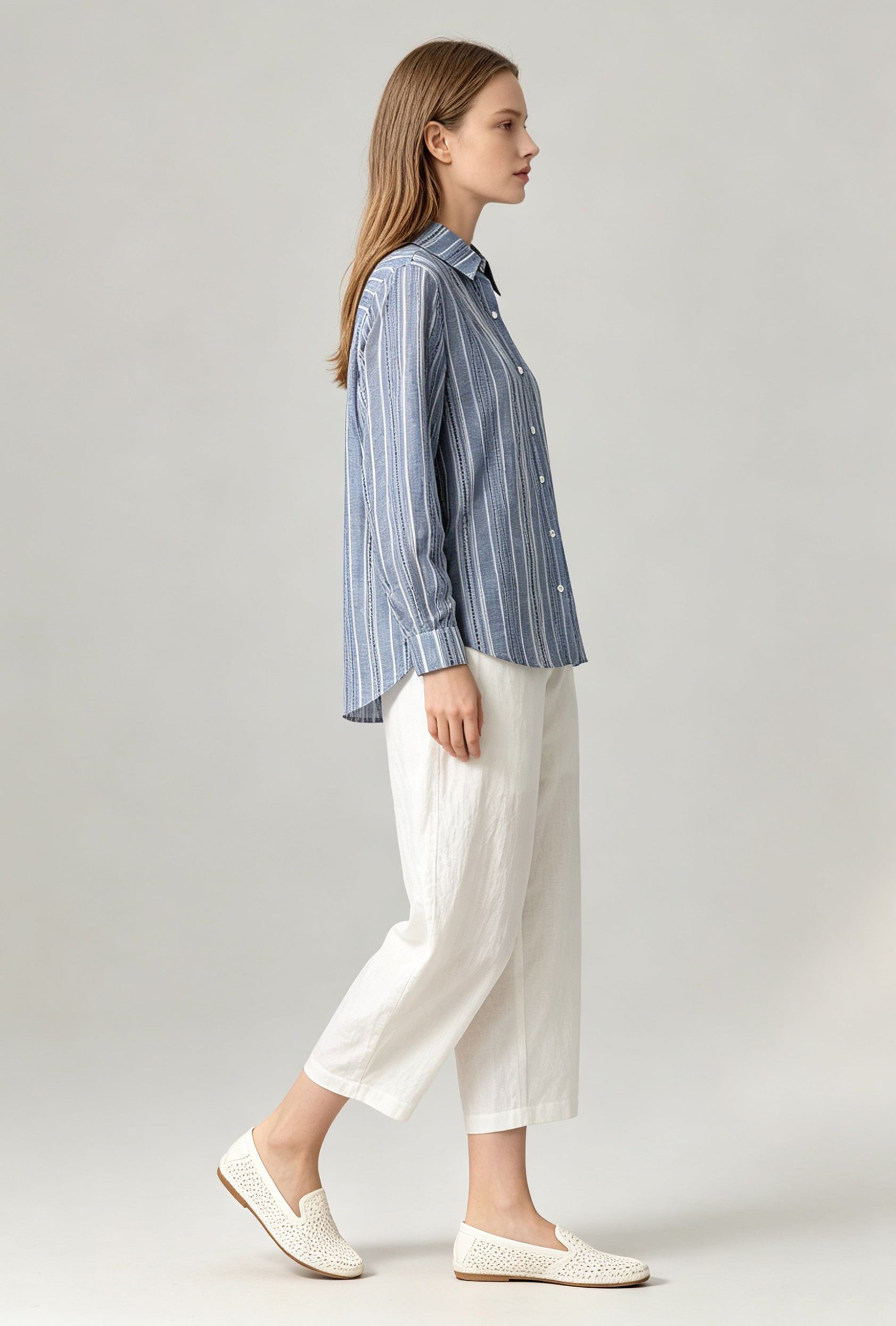 Pure Linen Barrel-Leg Trousers - Coming Soon