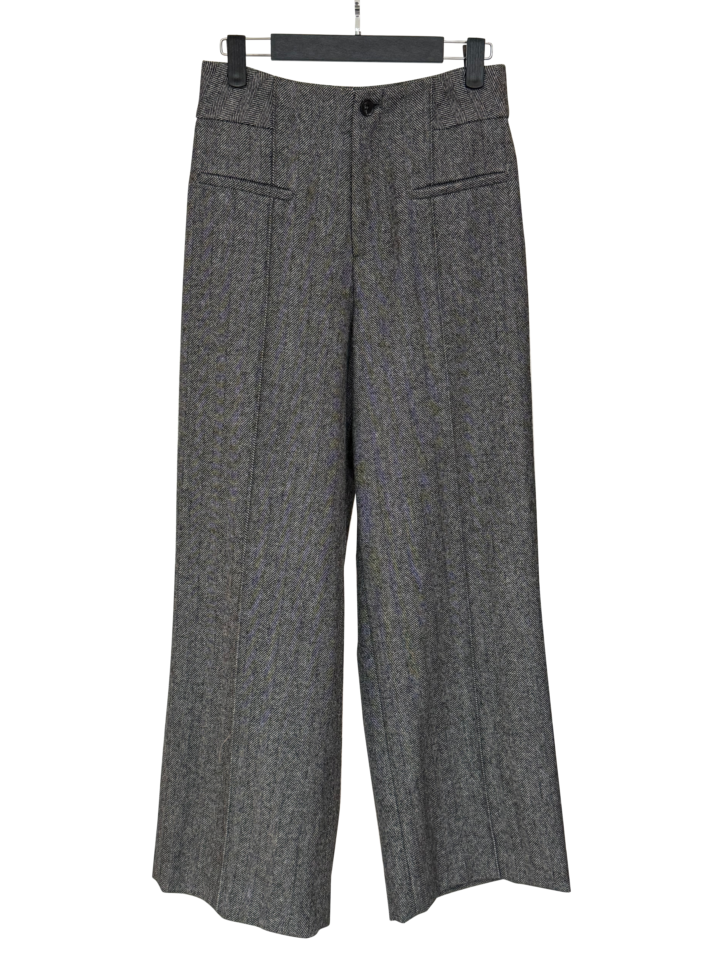Mid-Night Gray Wool Blend Pants
