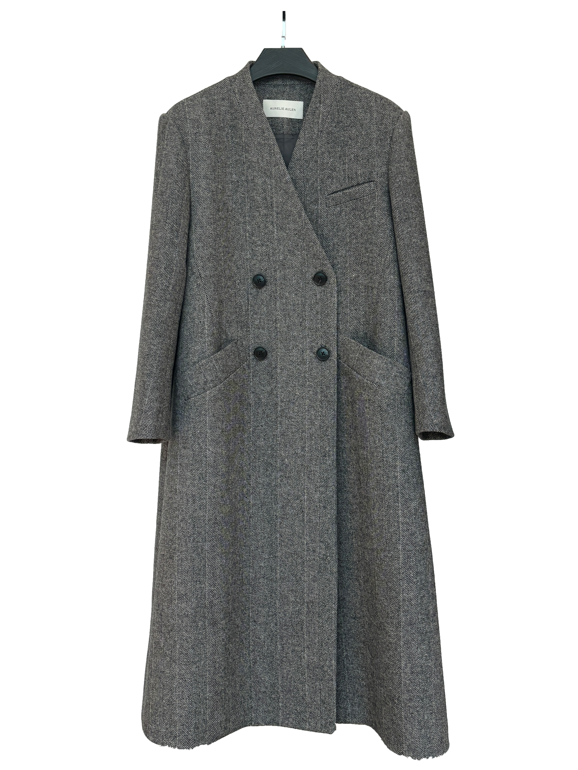 Structured Wool Blend Long Coat