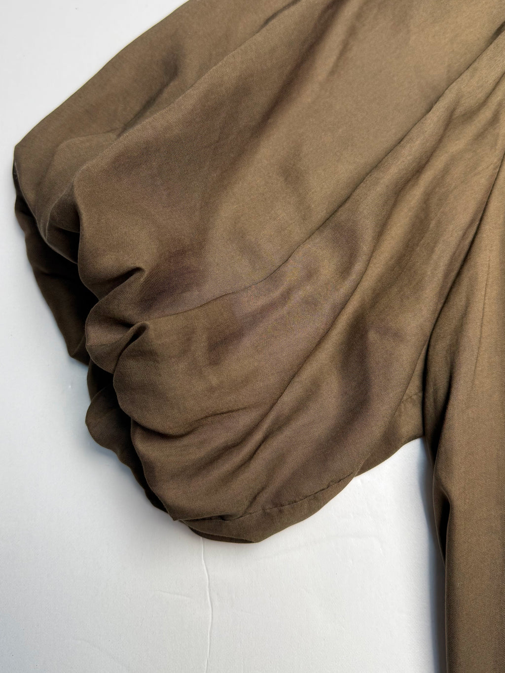 Chocolate Puff Sleeve Lyocell Blouse