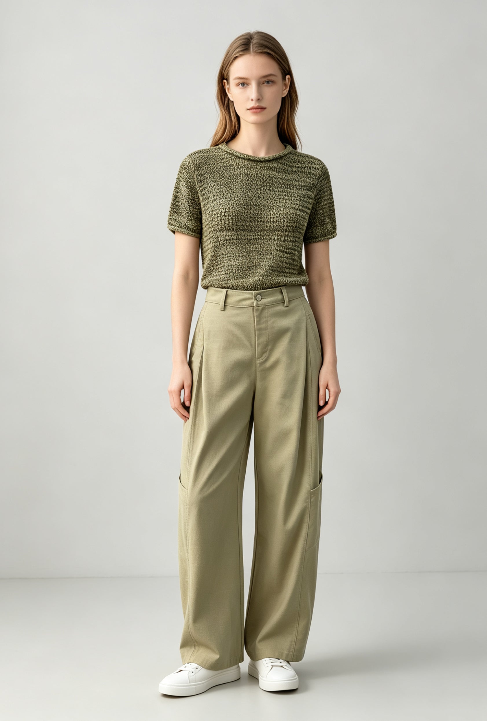 Utility Wide-Leg Lyocell Blend Trousers