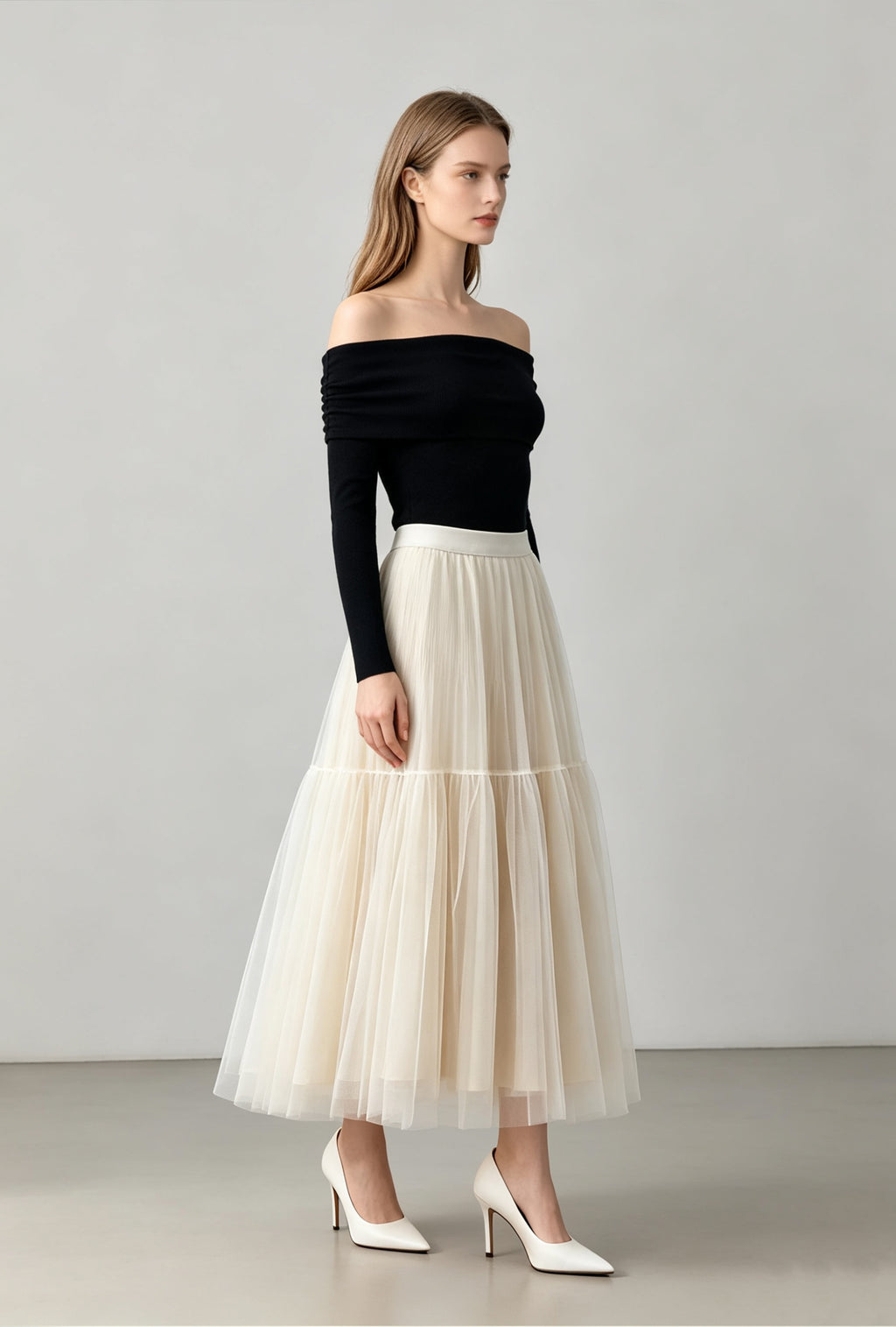 Tulle Layered Maxi Skirt