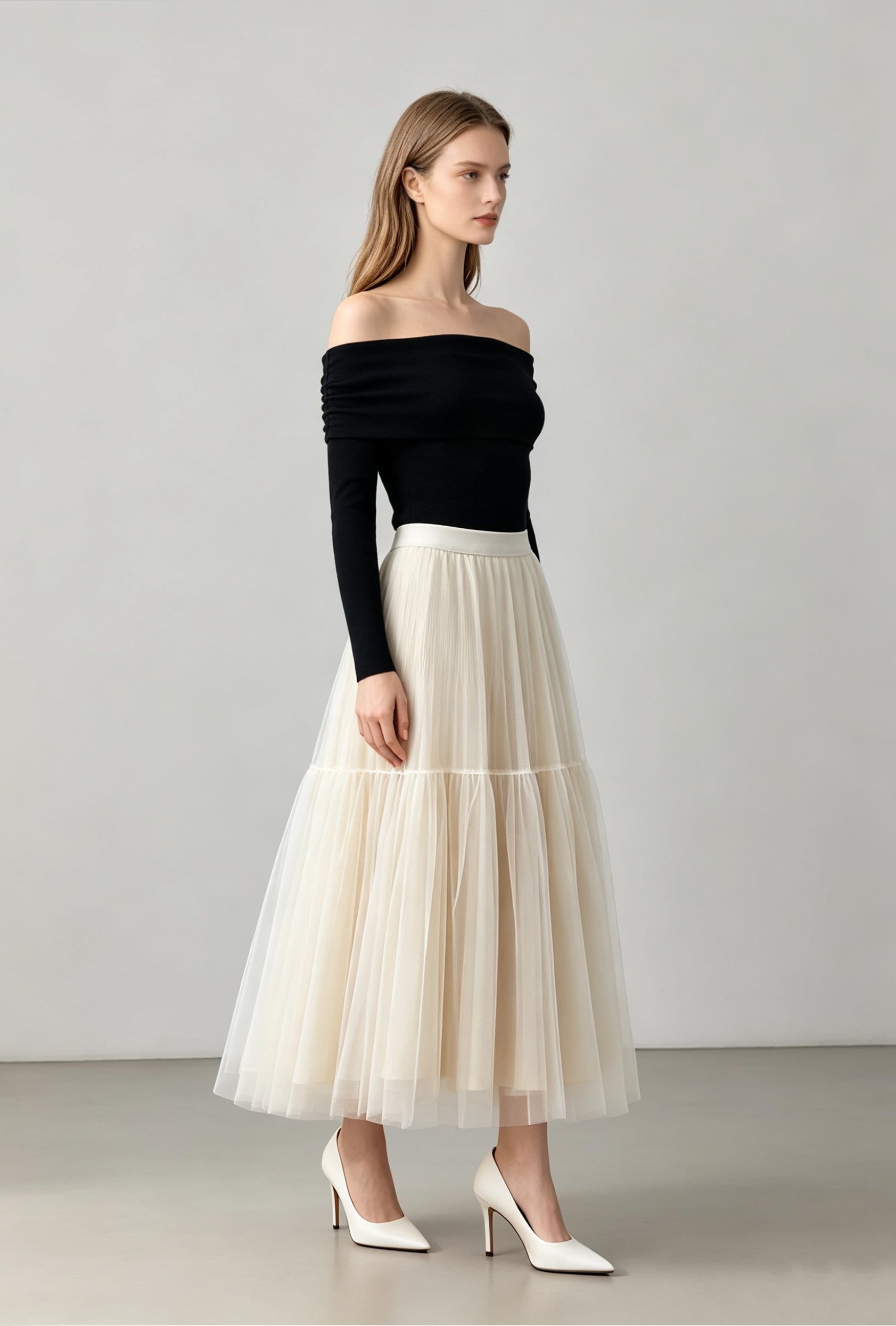 Tulle Layered Maxi Skirt