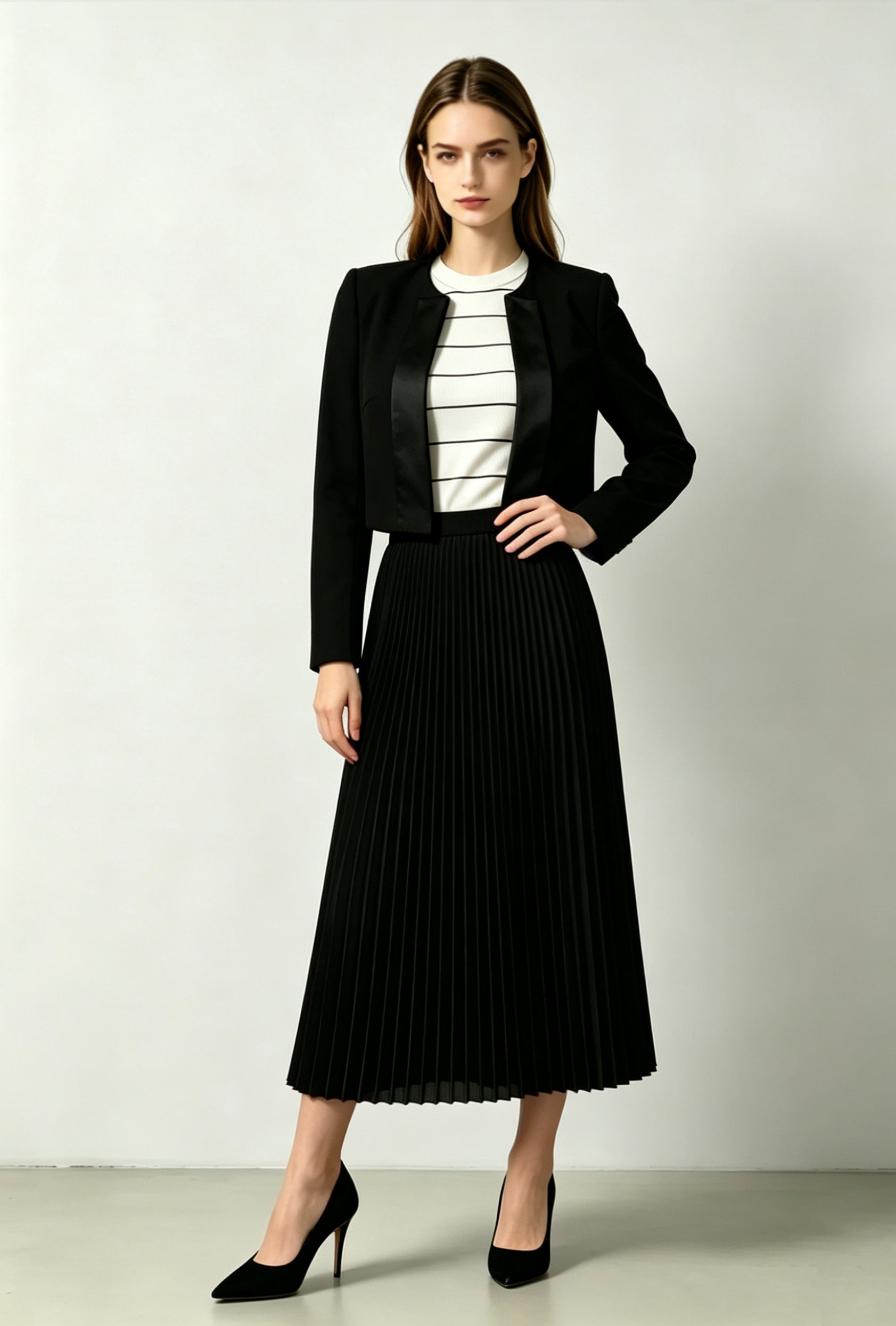 Pleated Maxi Skirt