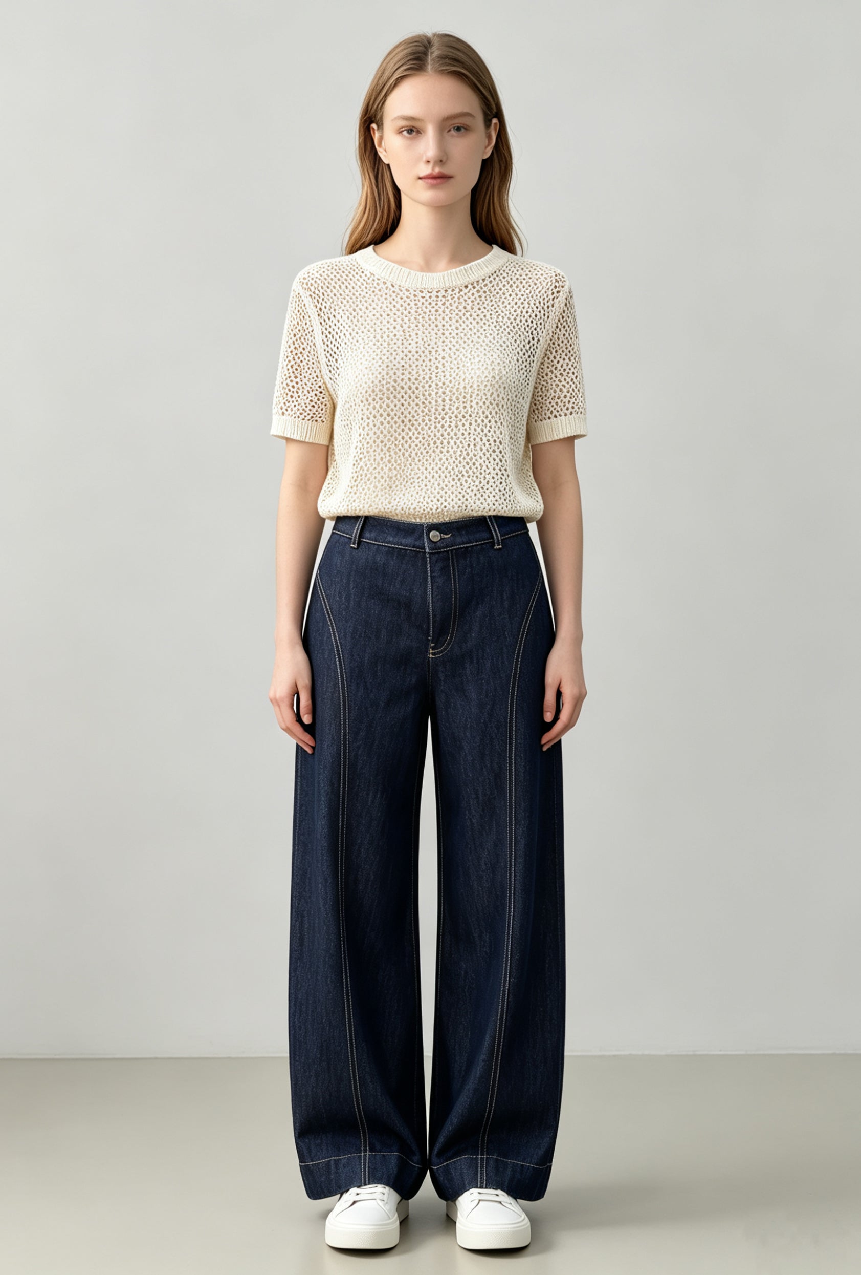 Open-Knit Silk Blend Sweater