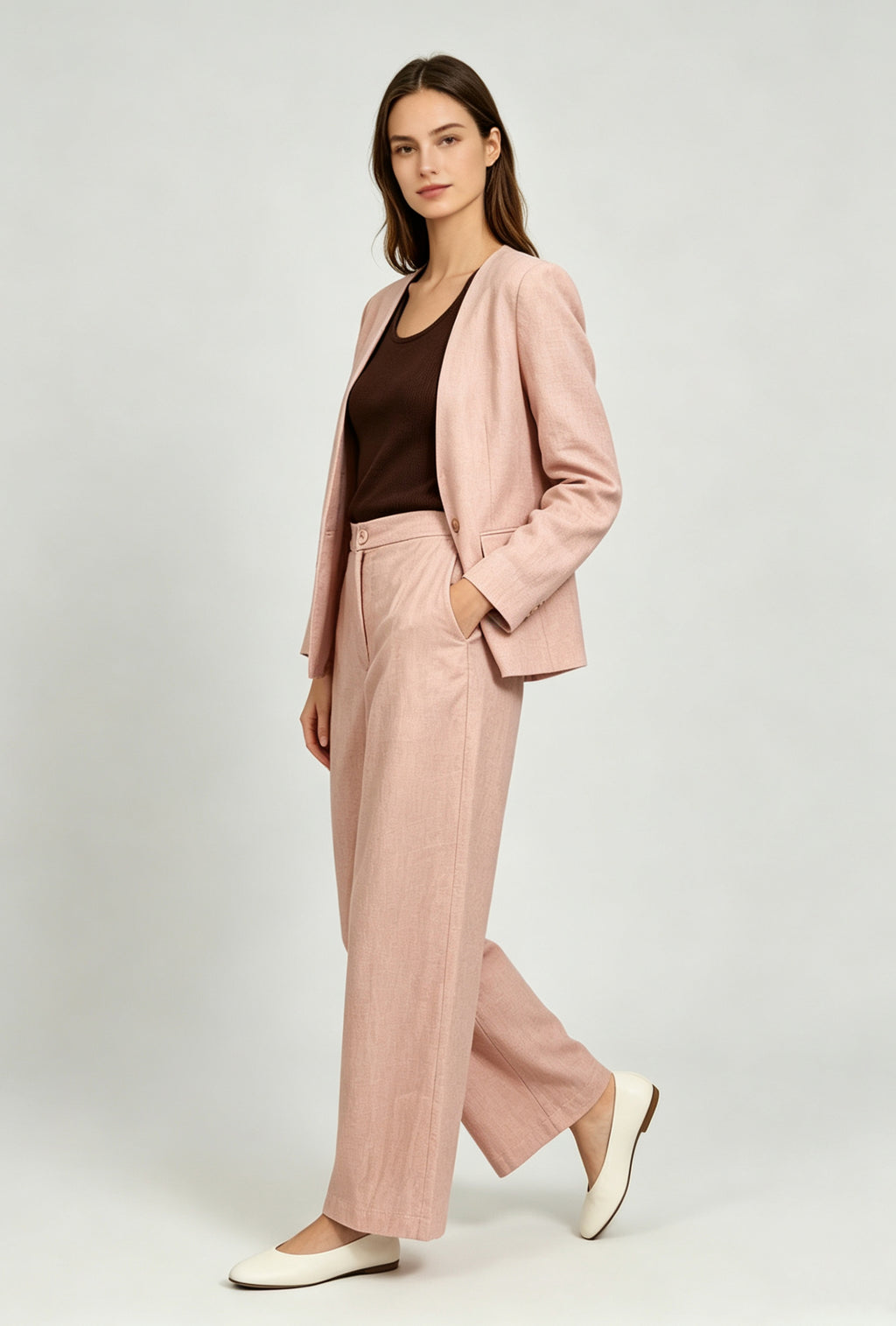 Tailored Wide-Leg Linen Trousers - Coming Soon