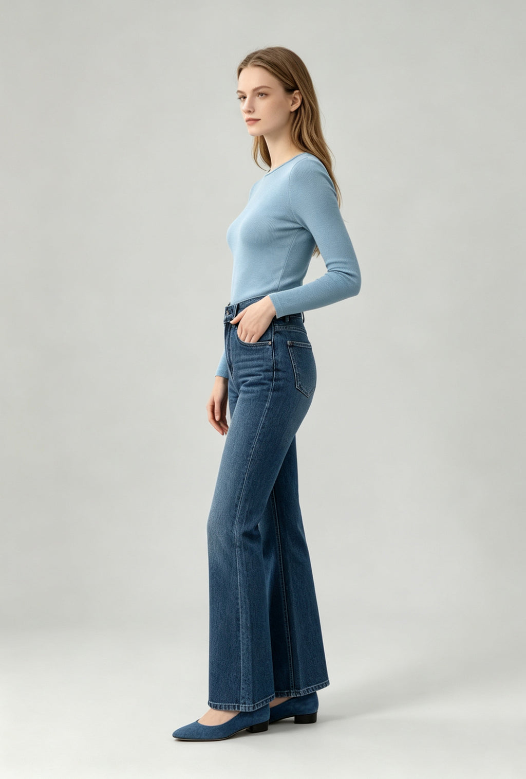 Silk-Touch Tencel Rib Knit Top