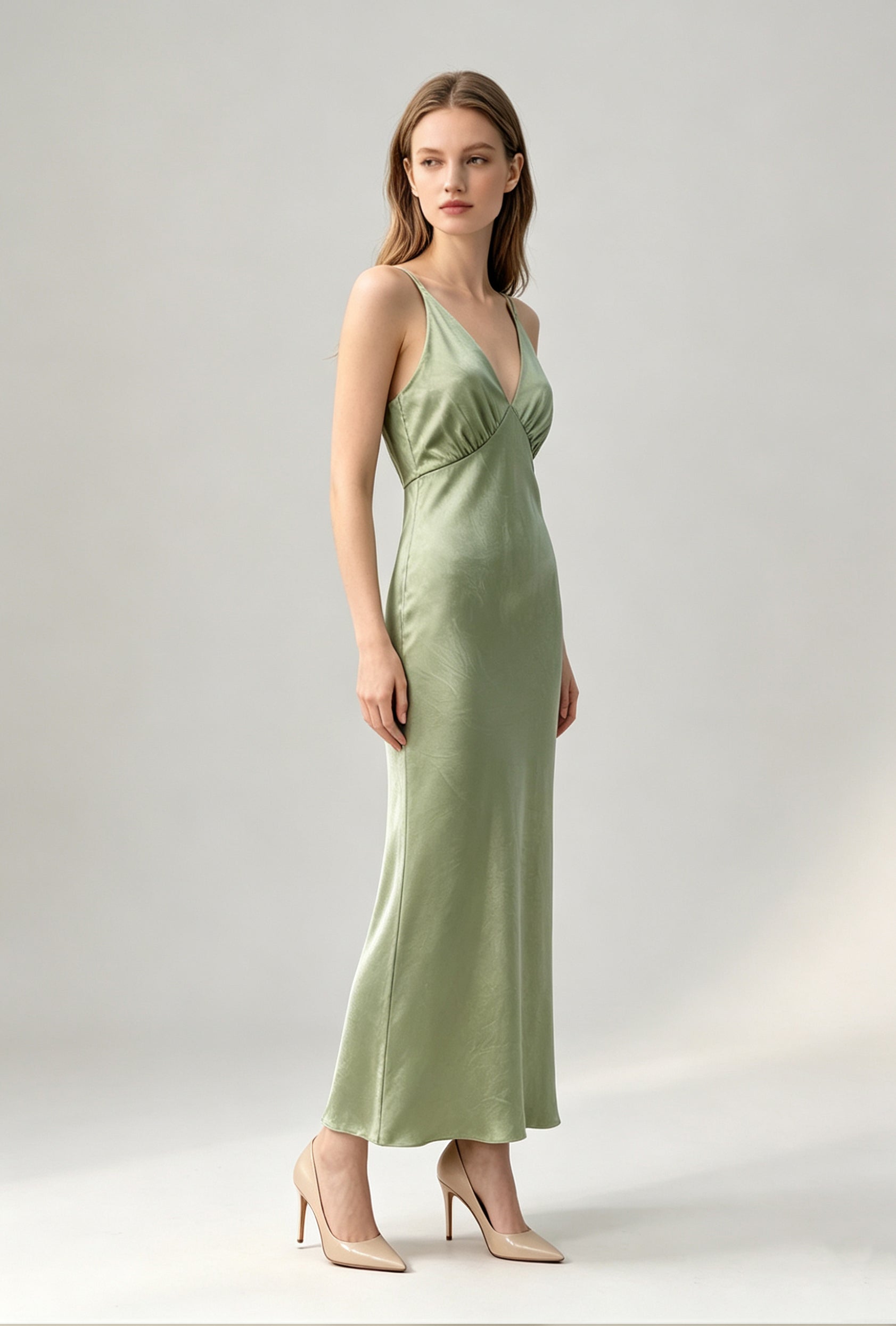 Satin Acetate Slip Maxi Dress