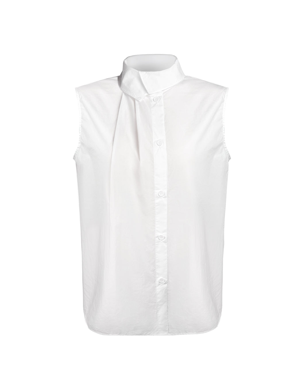White Sleeveless High-Neck Blouse - Coming Soon