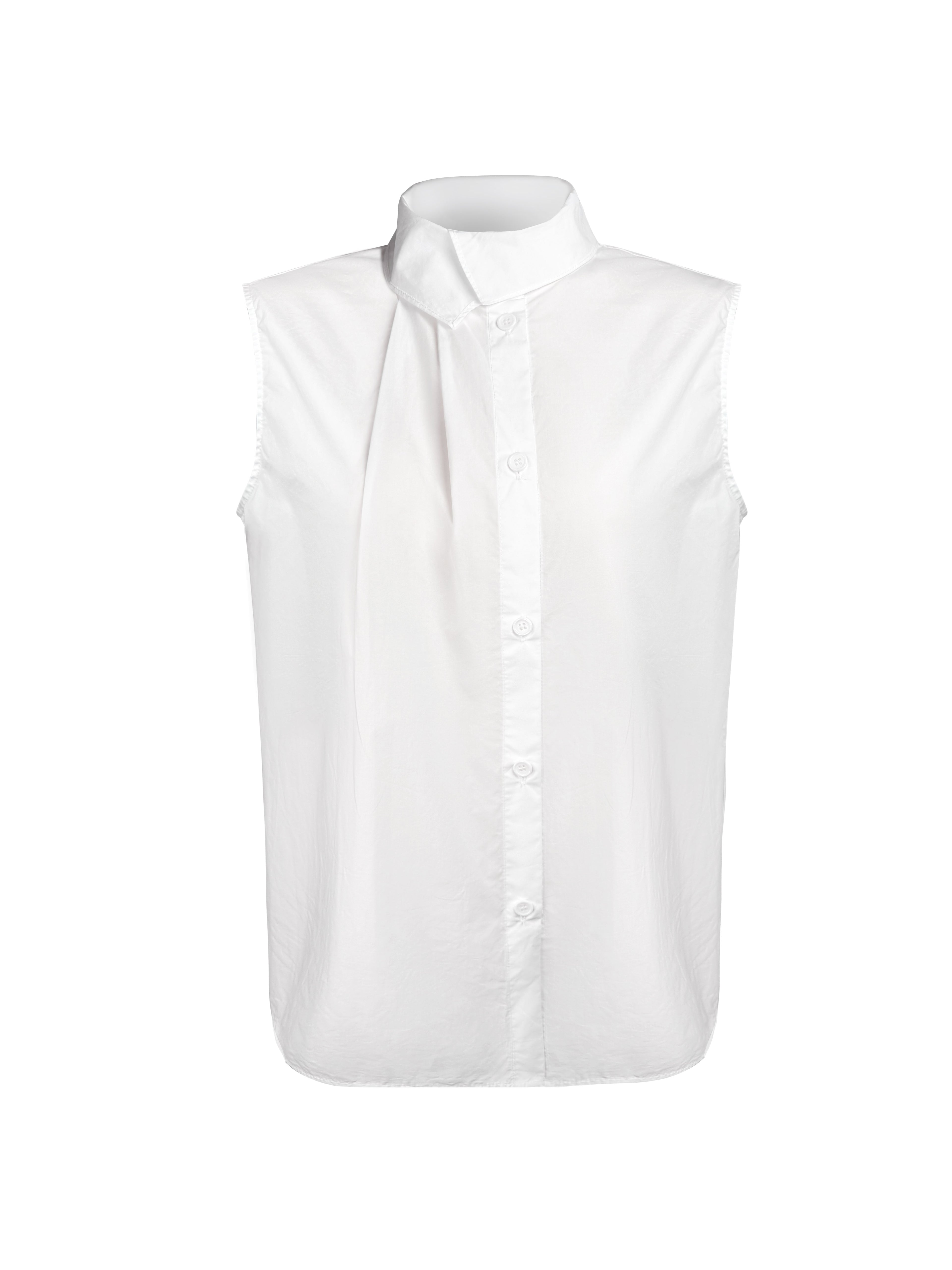 White Sleeveless High-Neck Blouse - Coming Soon