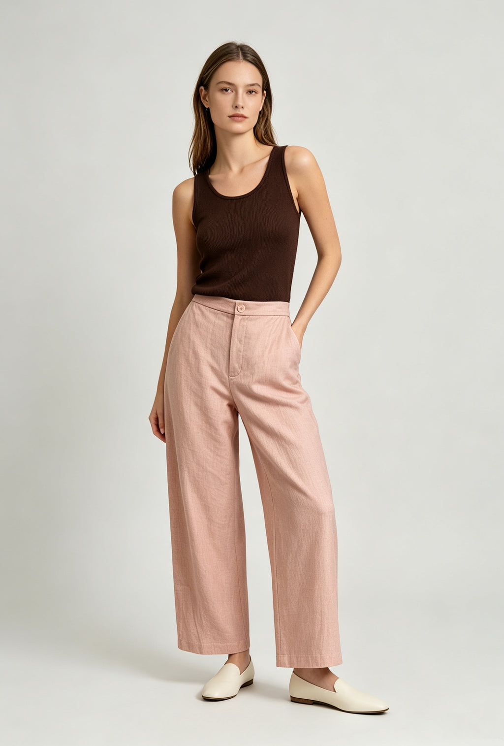 Tailored Wide-Leg Linen Trousers - Coming Soon