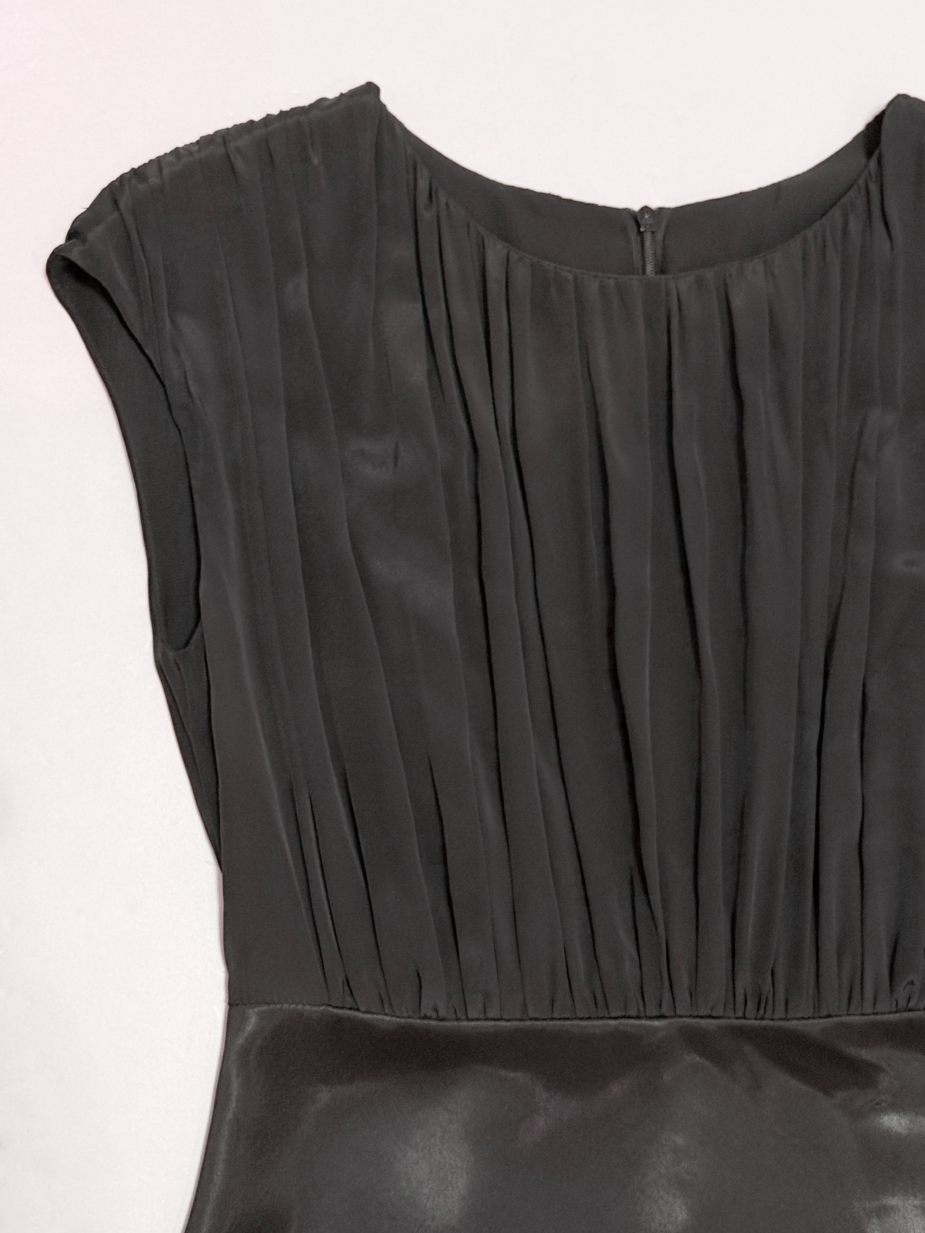 Silk Blend Gathered Midi Dress