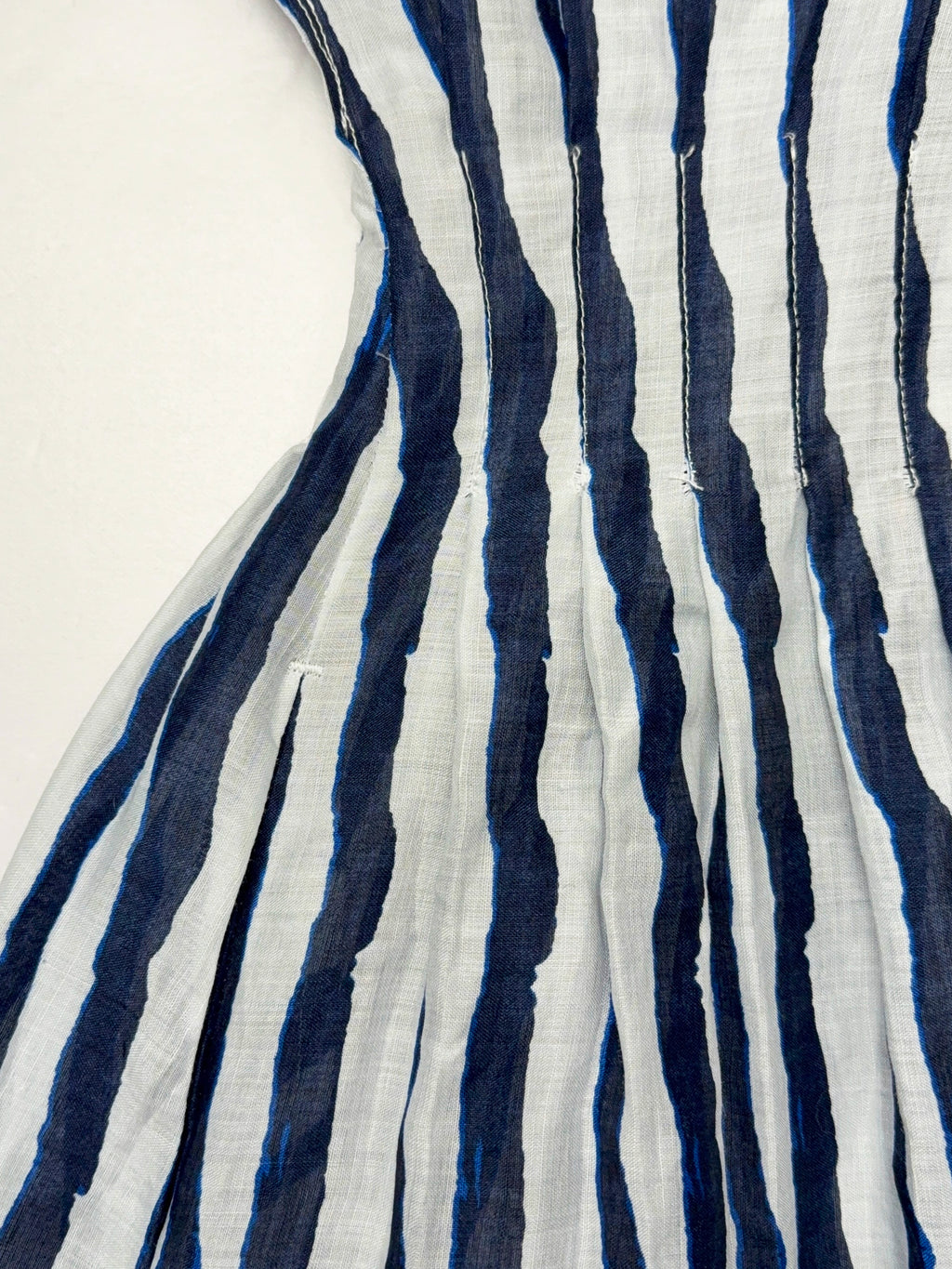 Striped Linen Smocked Midi Dress - Coming Soon