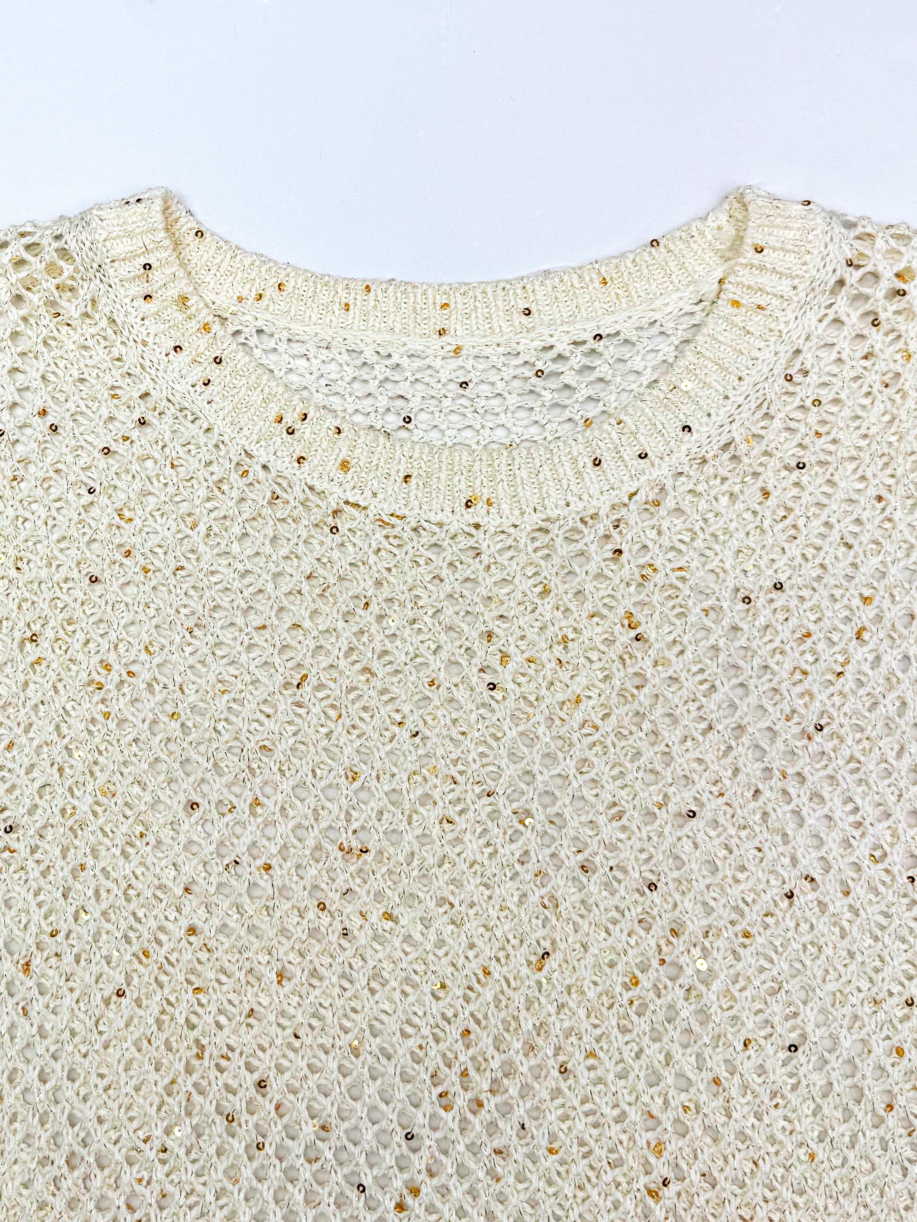 Open-Knit Silk Blend Sweater