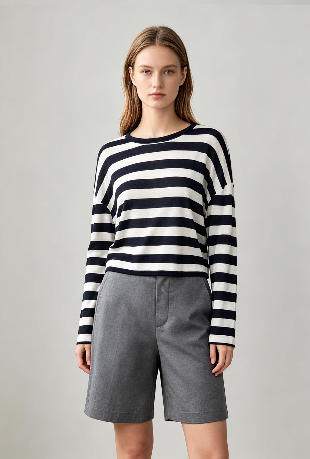 Cashmere-Silk Blend Breton Knit Sweater - Coming Soon