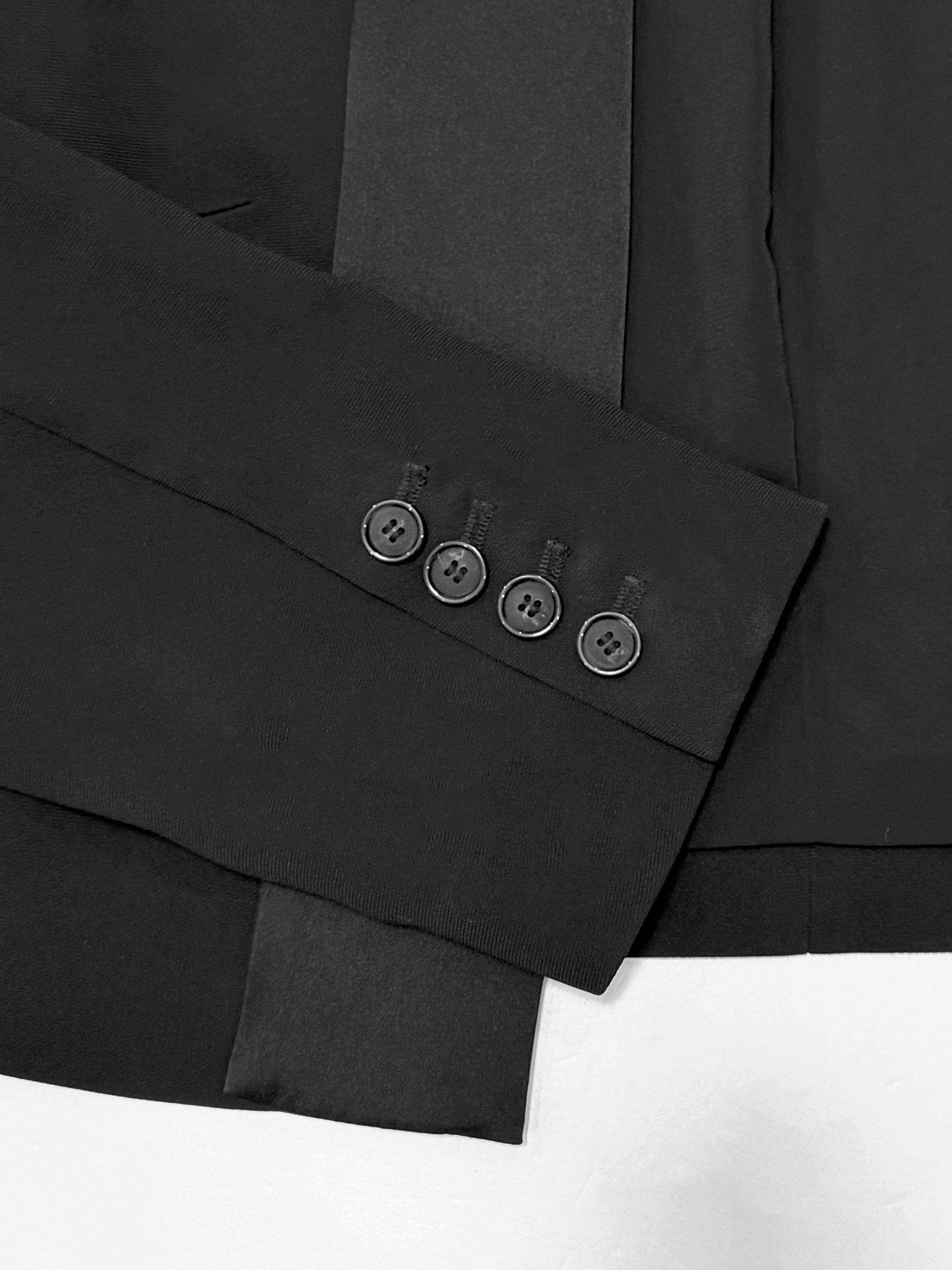 Satin-Trimmed Cropped Tuxedo Jacket