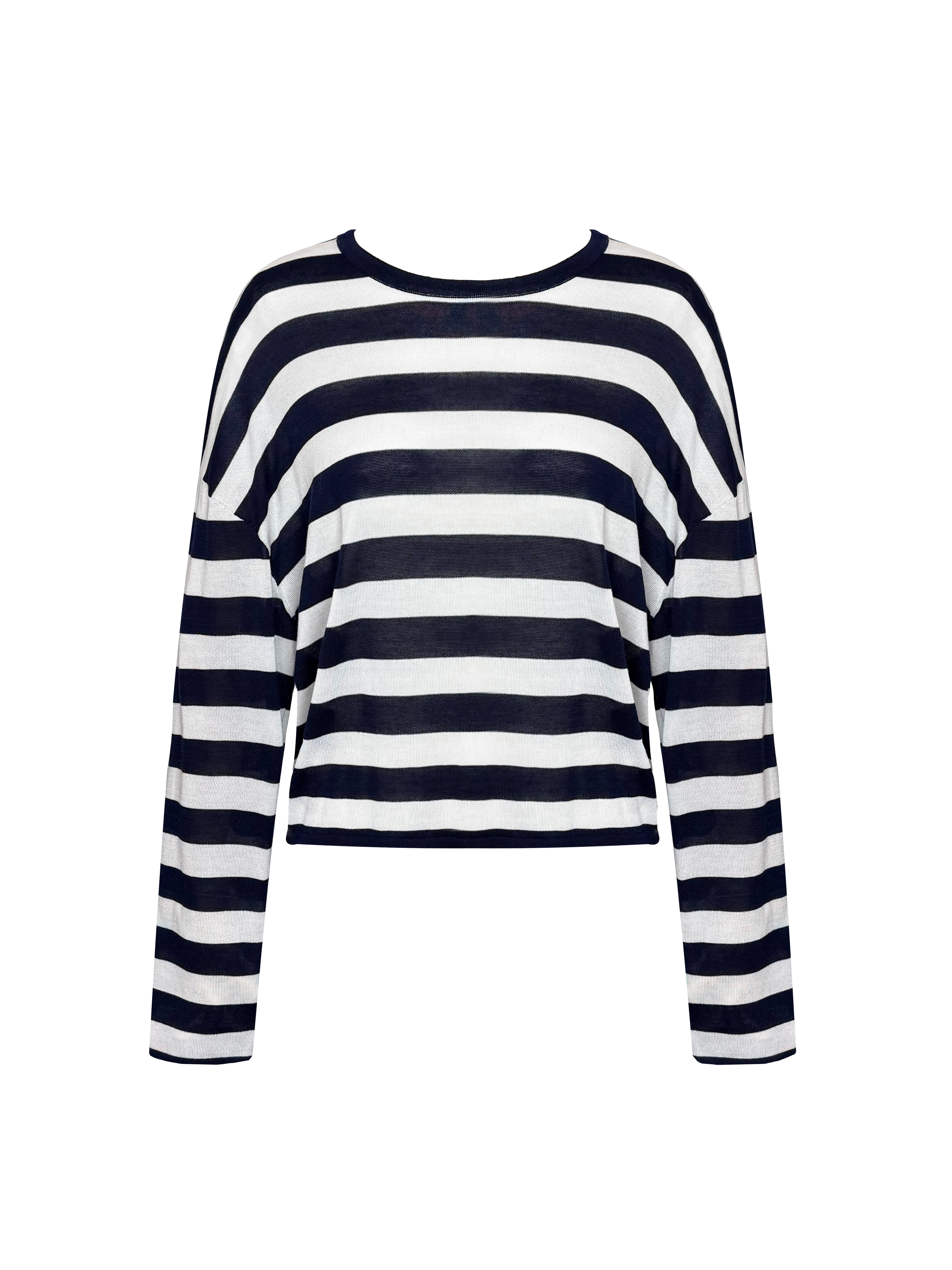 Cashmere-Silk Blend Breton Knit Sweater - Coming Soon