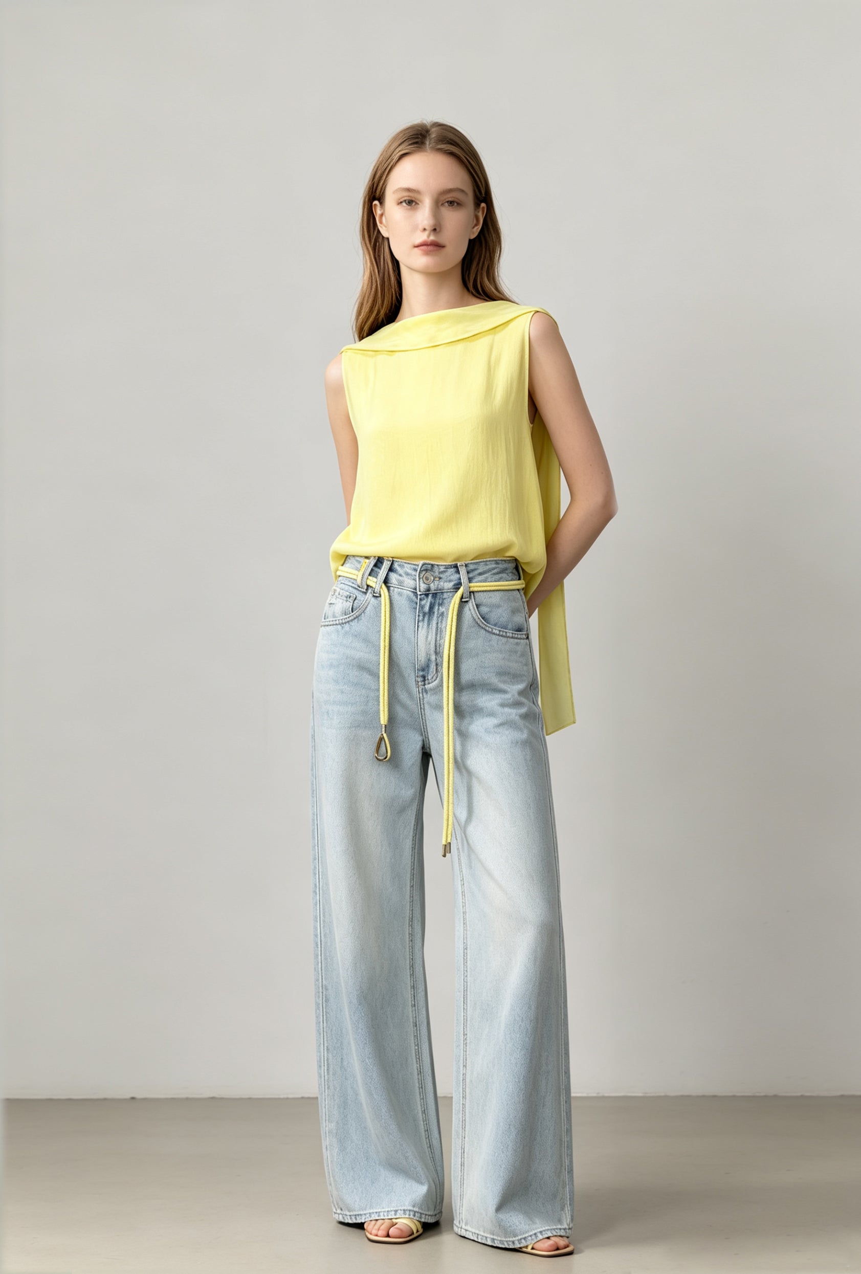Light Wash Wide-Leg Denim Jeans - Coming Soon