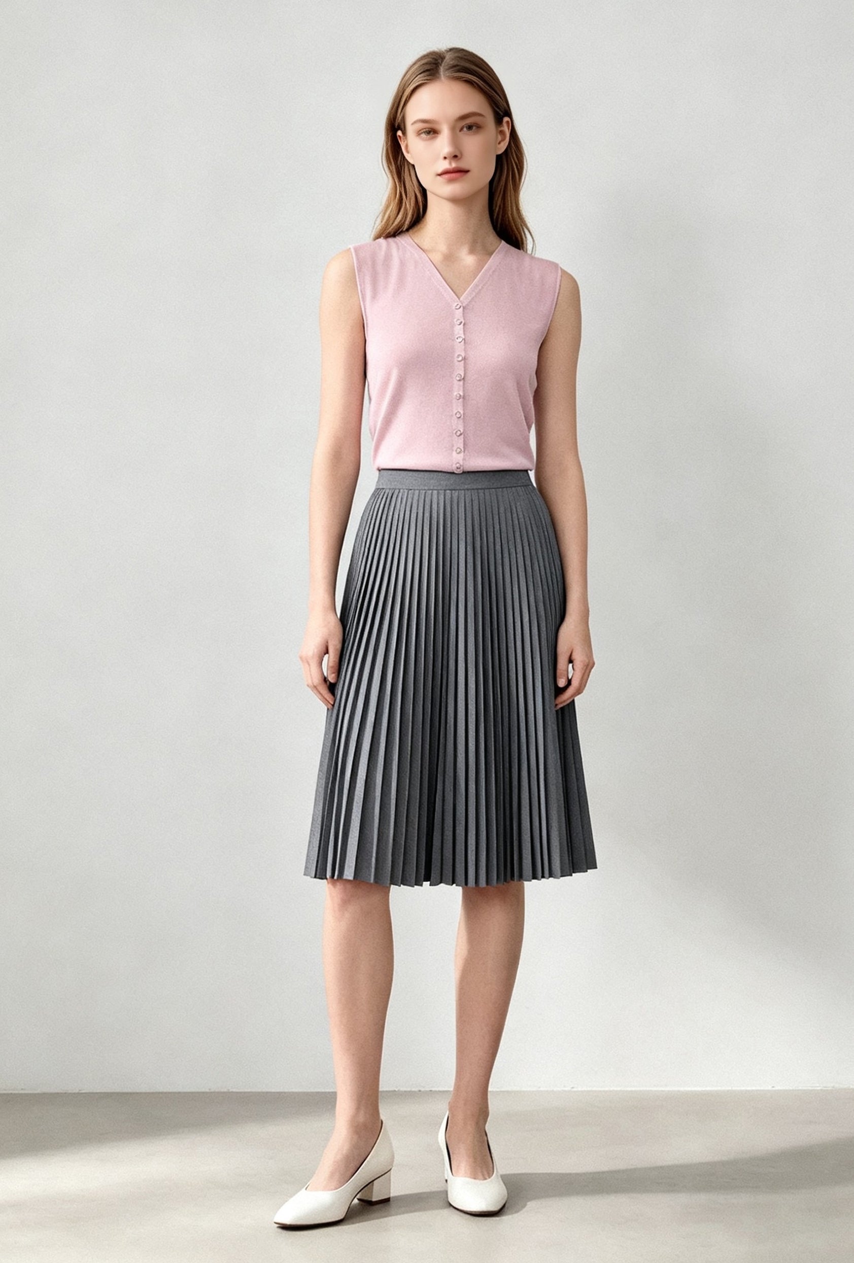 Silk-Touch Tencel Knit Vest