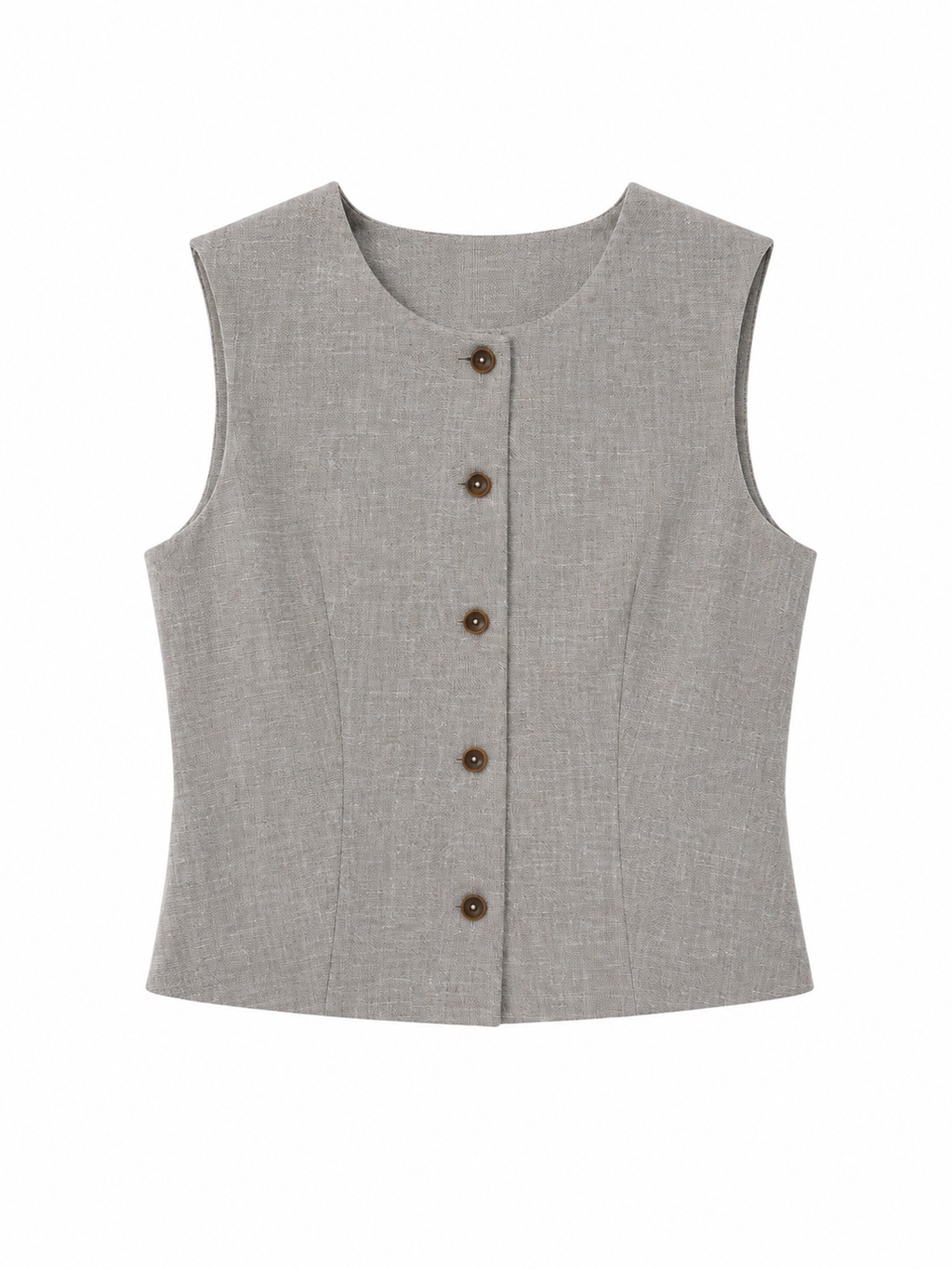 Structured Linen-Blend Vest